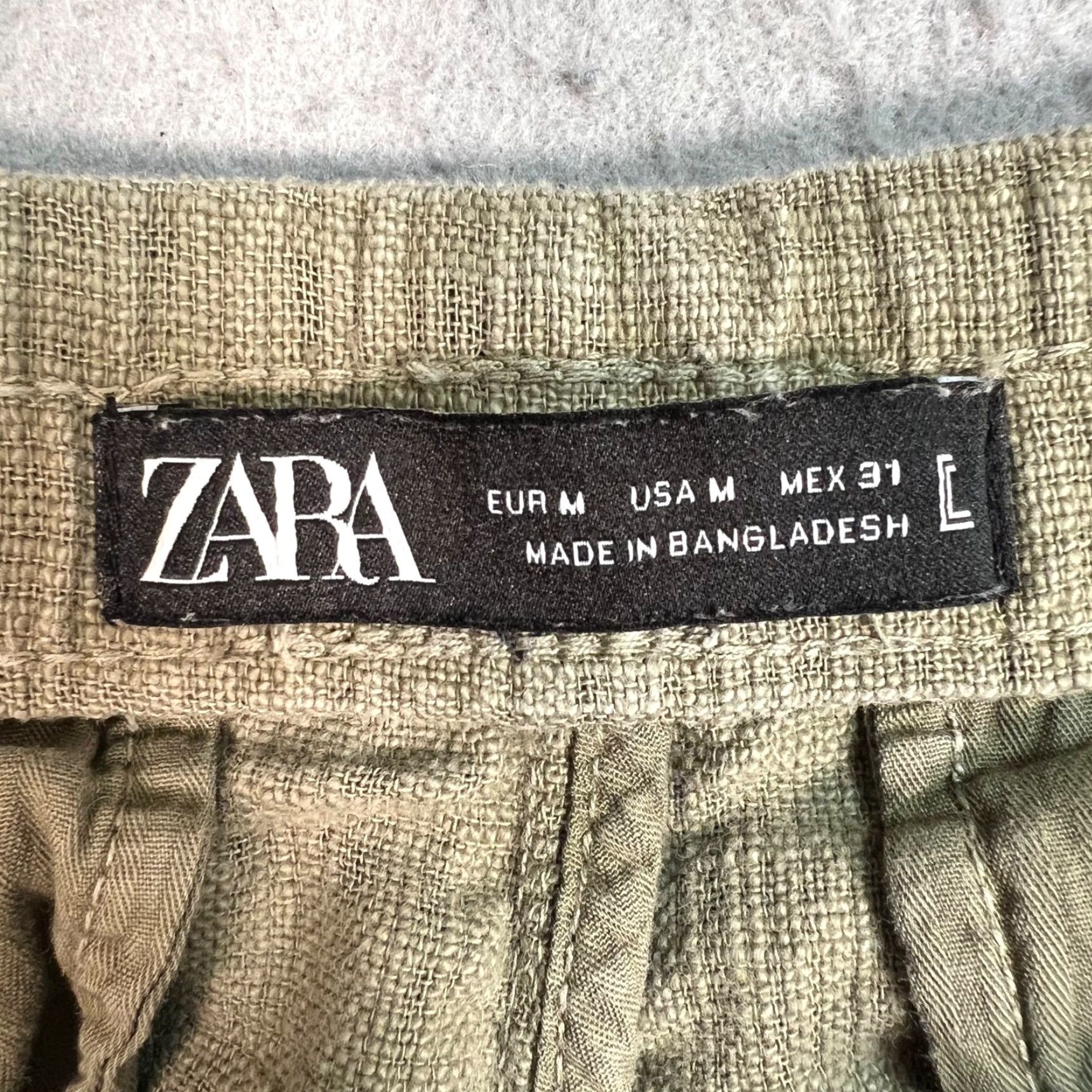 Zara Zara Mens Size Medium Olive Green Jogger Pants Cotton Blend Elastic Waist Size US 31 - 3 Thumbnail