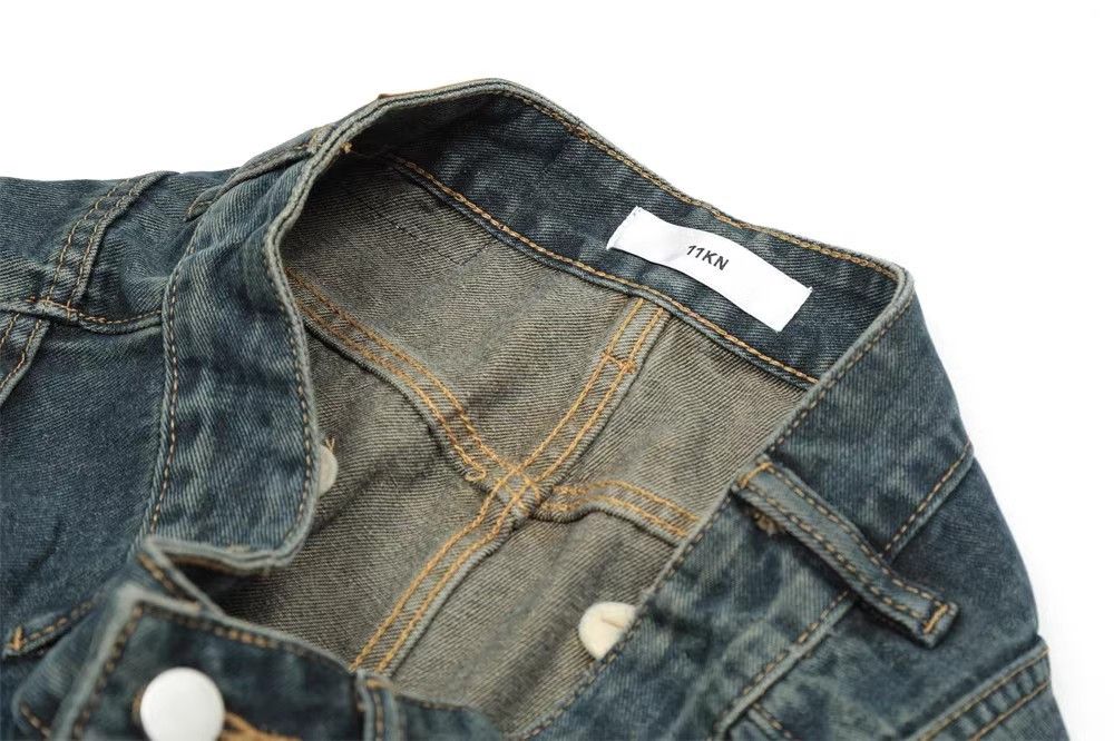 Japanese Brand × Jean Washed distressed design pocket loose straight casual jeans Size US 32 / EU 48 - 4 Thumbnail
