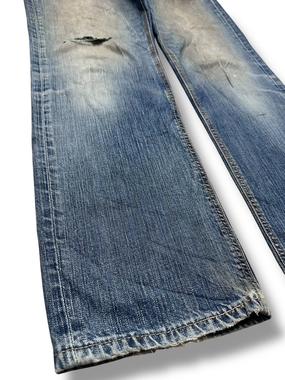 Edwin Edwin 503 Premium Straight Leg Japan Jeans Distressed Faded Size US 33 - 16 Thumbnail