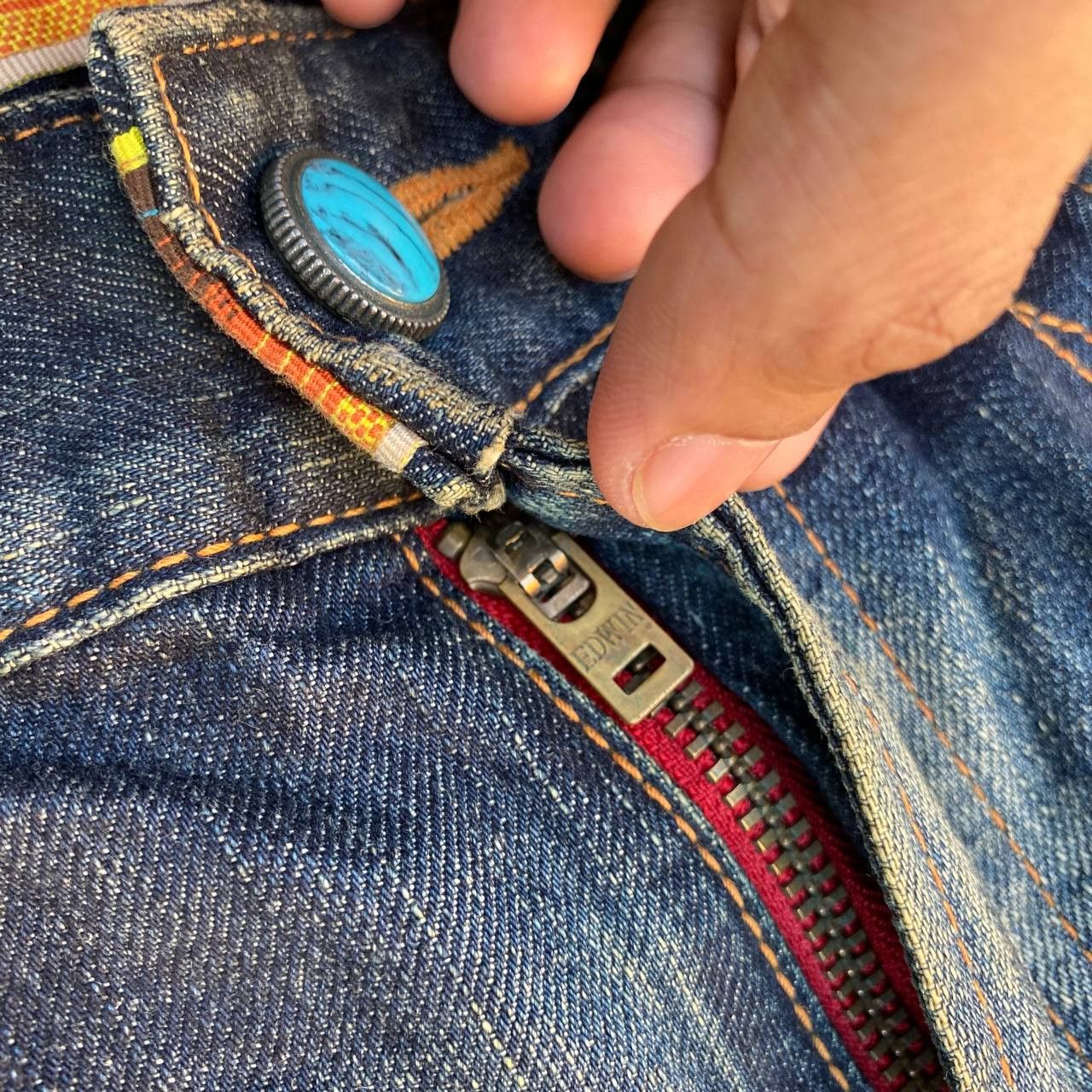 Edwin Vintage Edwin Buffalo Blue Trip Distressed Flare Jeans LGB Size US 34 / EU 50 - 8 Thumbnail