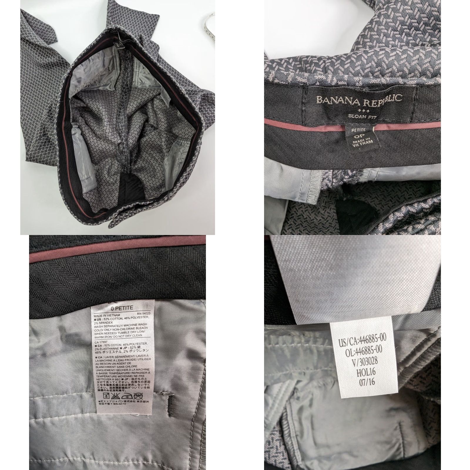 Banana Republic Banana Republic Sloan Fit Pants Womens Size 0P Grey Chino Tapered Stretch Size 25" / US 0 / IT 36 - 8 Thumbnail