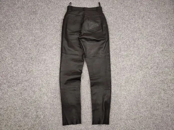 Japanese Brand Vintage Leather Black Pants Japanese Hype Travis Scott Size US 29 - 4 Thumbnail