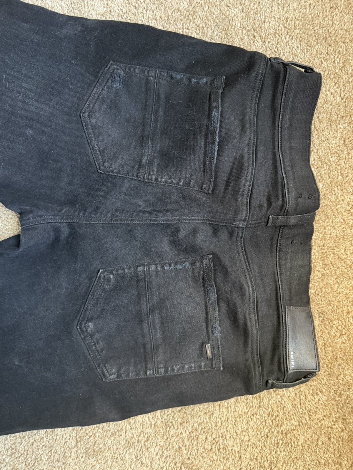 Amiri AMIRI MX2 Brown Bandana Jeans in Antique Black, size 33 Size US 33 - 7 Thumbnail