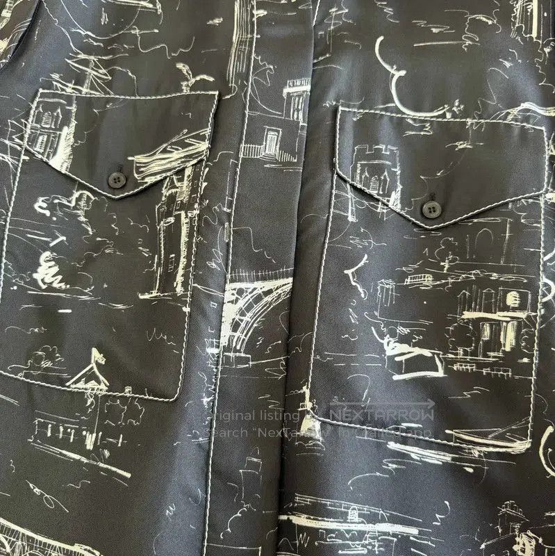 Burberry Burberry Black Printed Silk Shirt for Summer. Size M / US 6-8 / IT 42-44 - 4 Thumbnail