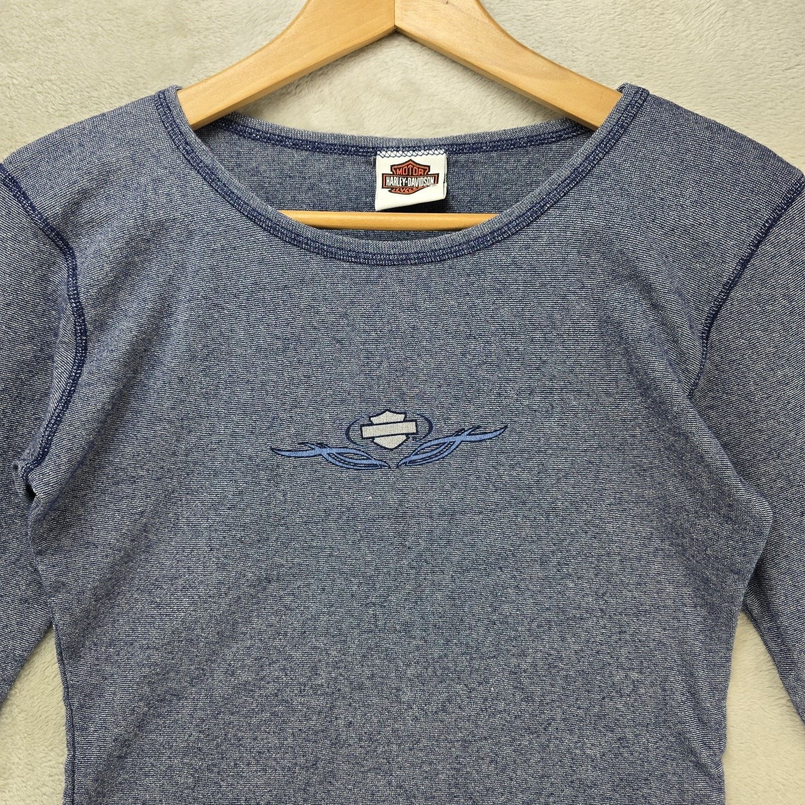 Harley Davidson Vtg Harley-Davidson Shirt Womens XL Scoop Neck 3/4 Sleeve Size XL / US 12-14 / IT 48-50 - 2 Thumbnail