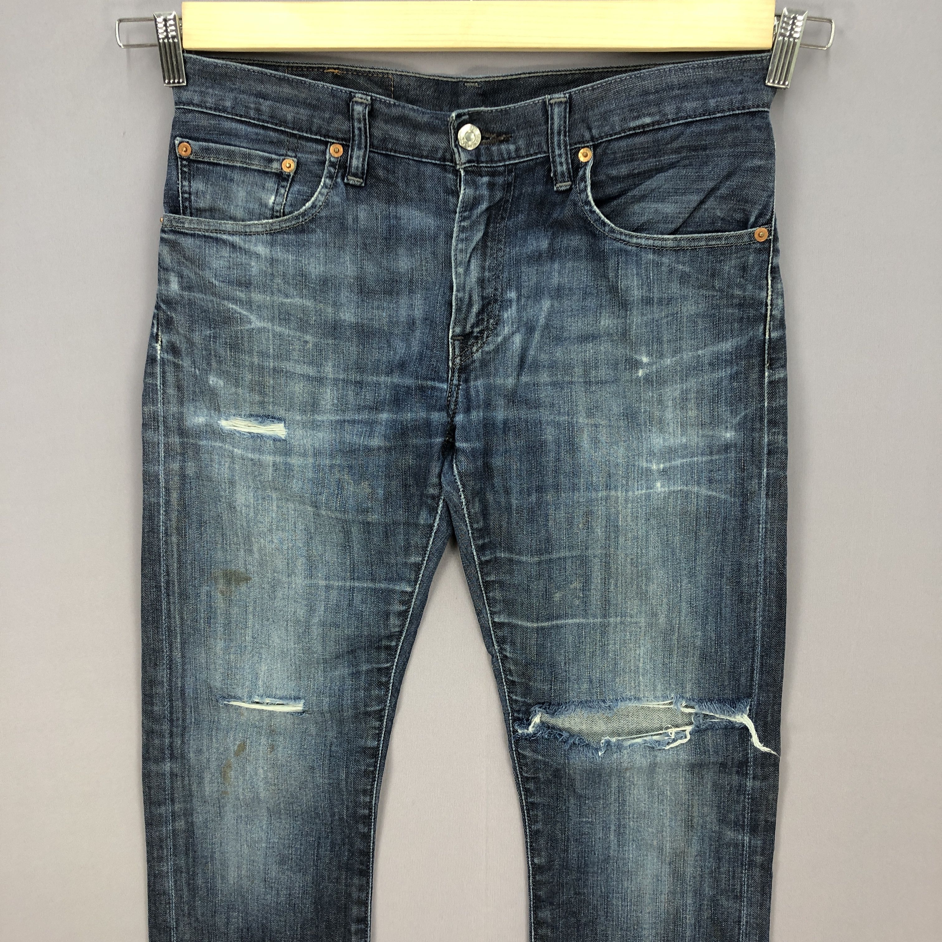 Levi's × Vintage Vintage Levis 511 Jeans Distressed Slim Skinny Tapered Denim Size US 32 / EU 48 - 3 Thumbnail