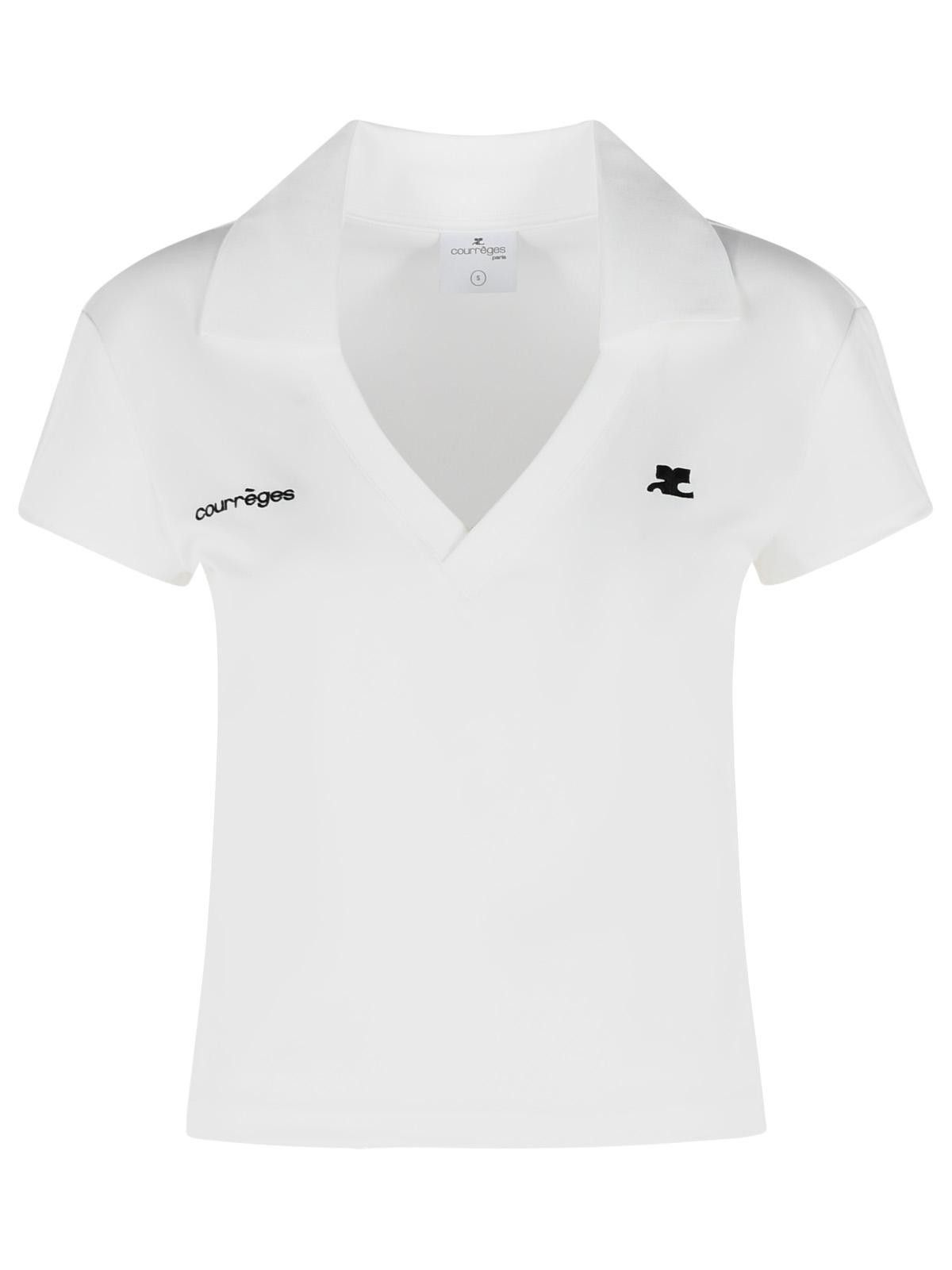 Courreges COURREGES White Polyester Polo Shirt Size M / US 6-8 / IT 42-44 - 1 Thumbnail