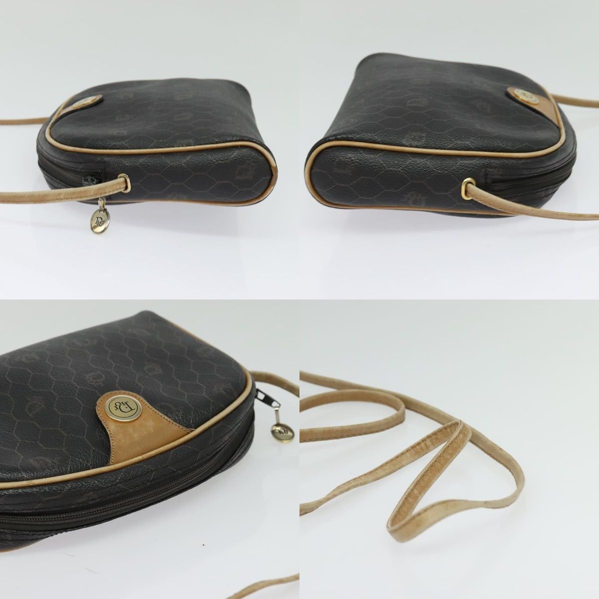 Dior DIOR Honeycomb Canvas Shoulder Bag Pvc Black Gold Size ONE SIZE - 11 Thumbnail