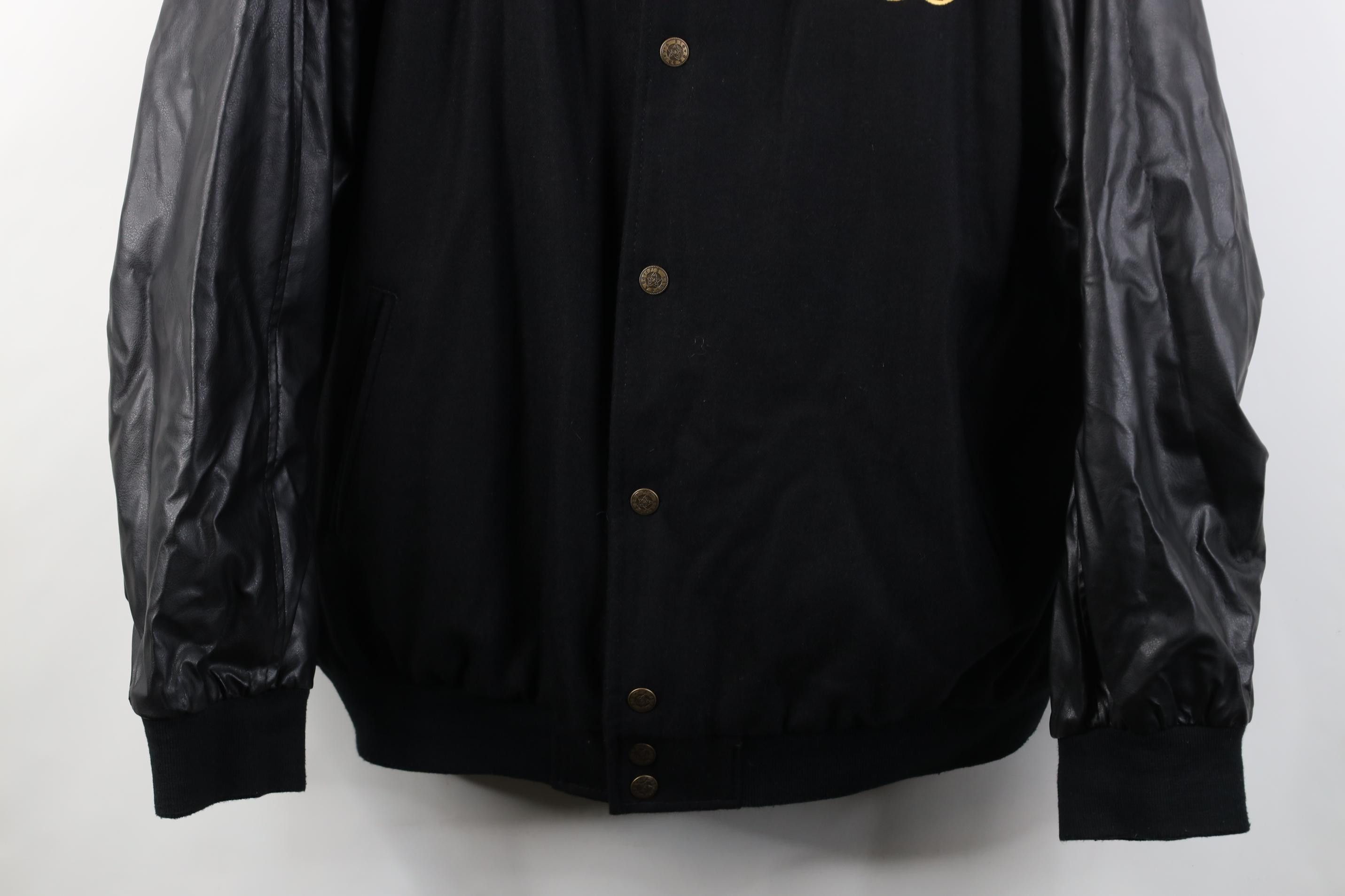Budweiser Vintage 90s Y2K Budweiser Racing Wool Varsity Jacket Black Size US XL / EU 56 / 4 - 3 Thumbnail