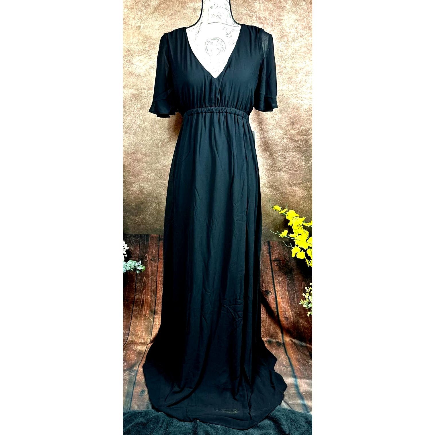 Show Me Your MuMu Show Me Your Mumu Emily Empire Maxi Dress Black Chiffon S Size S / US 4 / IT 40 - 3 Thumbnail
