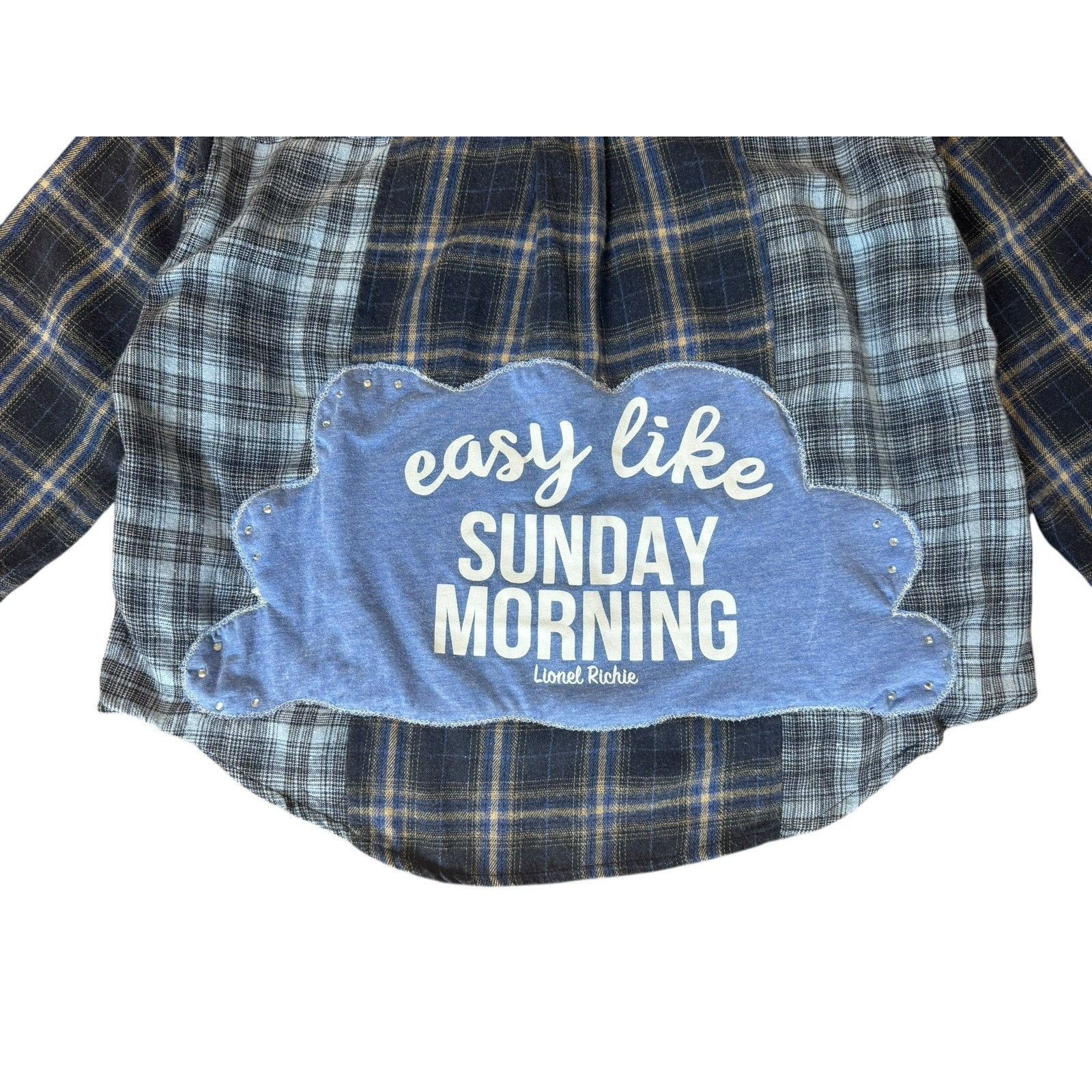 Other LIONEL RICHIE Sunday Morning Upcycled Flannel Vintage Retro Size S / US 4 / IT 40 - 8 Thumbnail