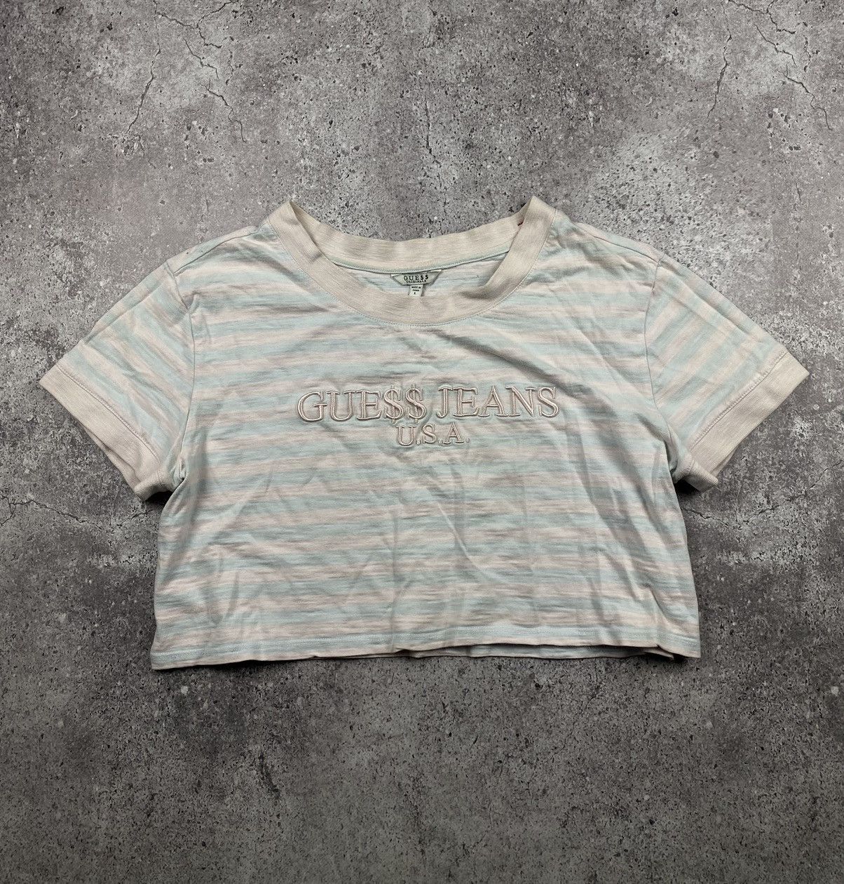 A$AP Rocky × Guess Guess x Asap Rocky Stripe T shirt Longsleeve crop top pink Size L / US 10 / IT 46 - 1 Thumbnail