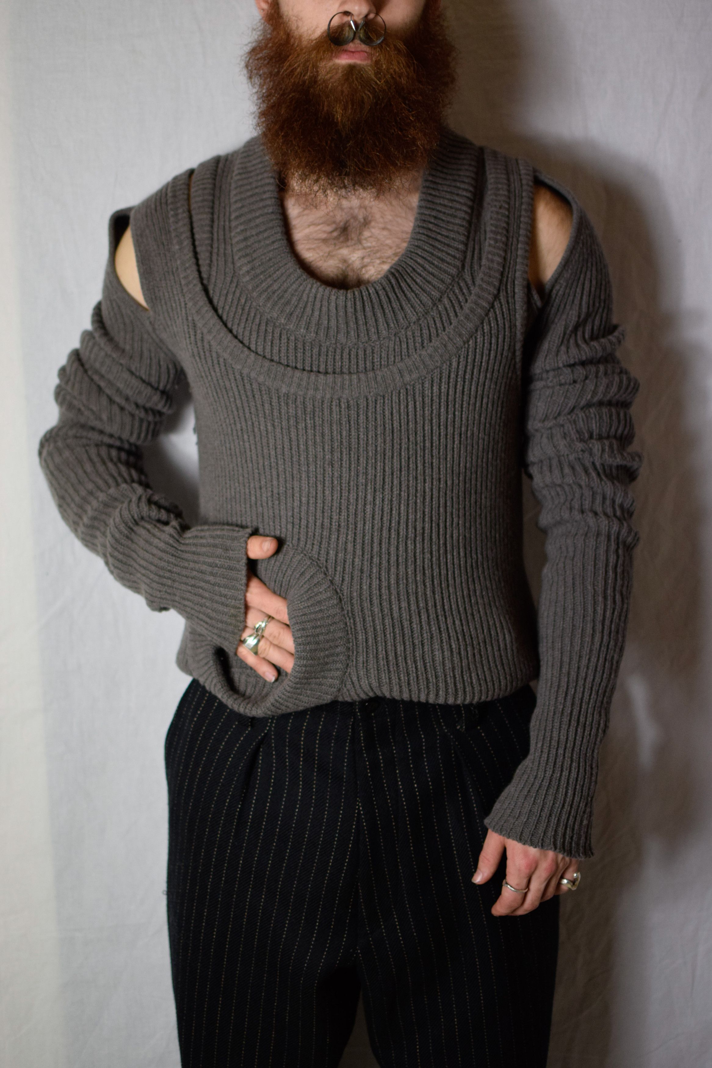 Rick Owens Rick Owens AW21 Banana Sweater - RR02A5608-WSBR Size US L / EU 52-54 / 3 - 10 Thumbnail
