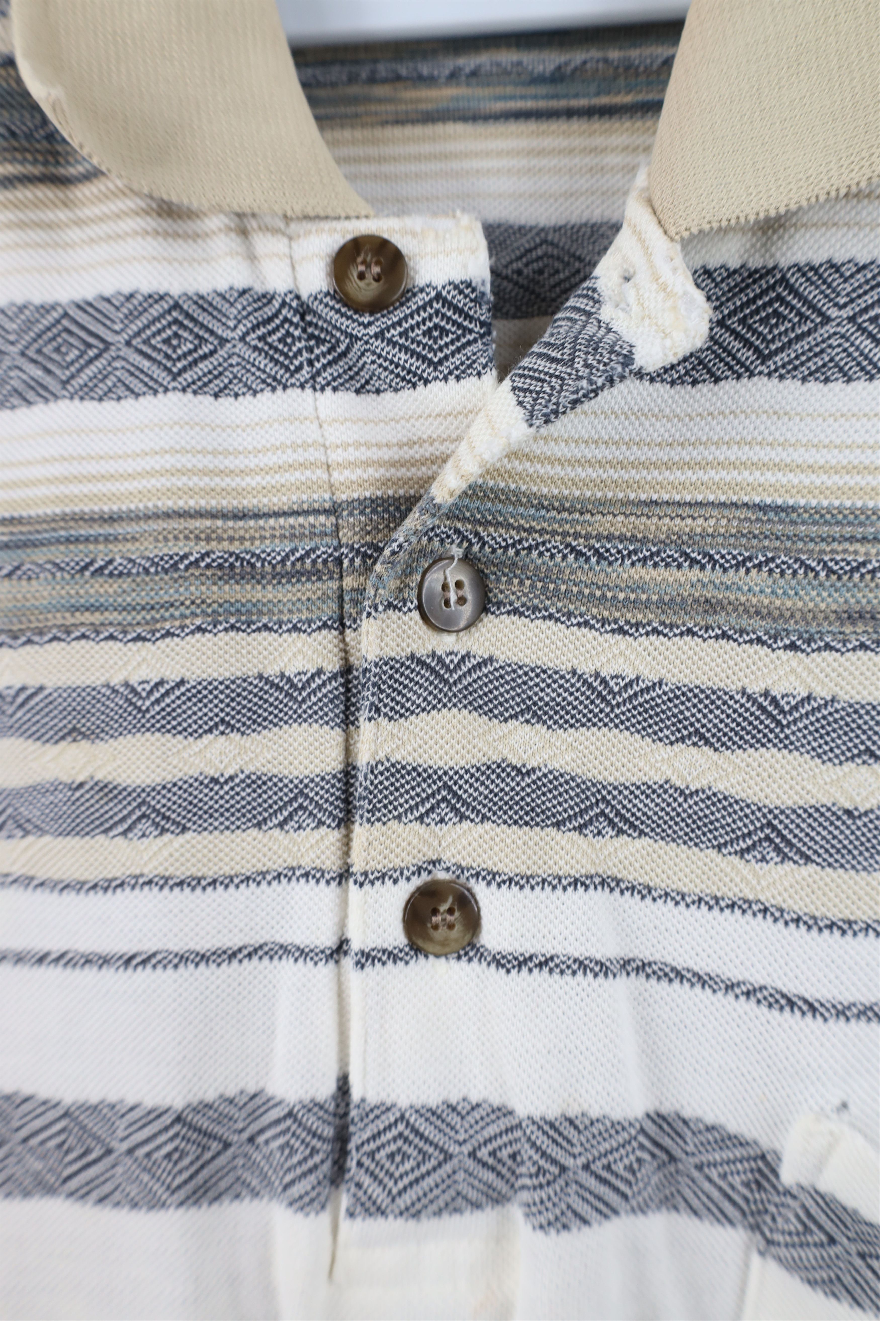 Vintage Vintage 90s Streetwear Fair Isle Striped Knit Polo Shirt Size US M / EU 48-50 / 2 - 6 Thumbnail