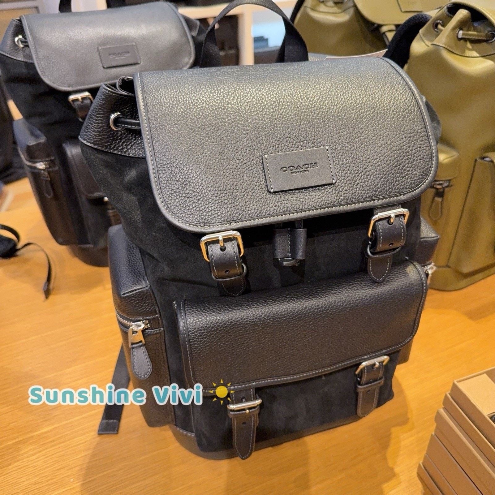 Coach NWT Coach Men's Sprint Backpack Gunmetal/Cognac CCG12 Black Size ONE SIZE - 7 Thumbnail