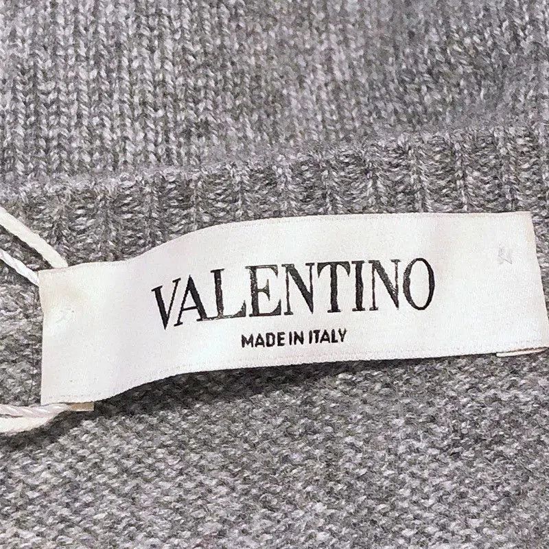 Valentino Valentino Gray Floral Embroidered Cashmere Sweater. Size US XS / EU 42 / 0 - 7 Thumbnail