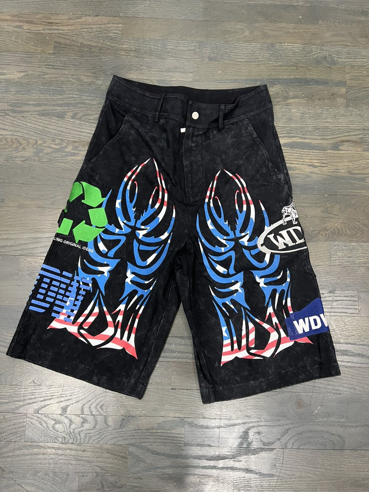 Who Decides War “Recycle original ideas” sample canvas shorts Size US 30 / EU 46 - 1 Thumbnail