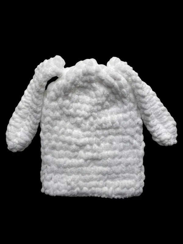 Handmade Handmade Plush Knitted Balaclava Ski Mask Bunny Rabbit Style Size ONE SIZE - 3 Thumbnail