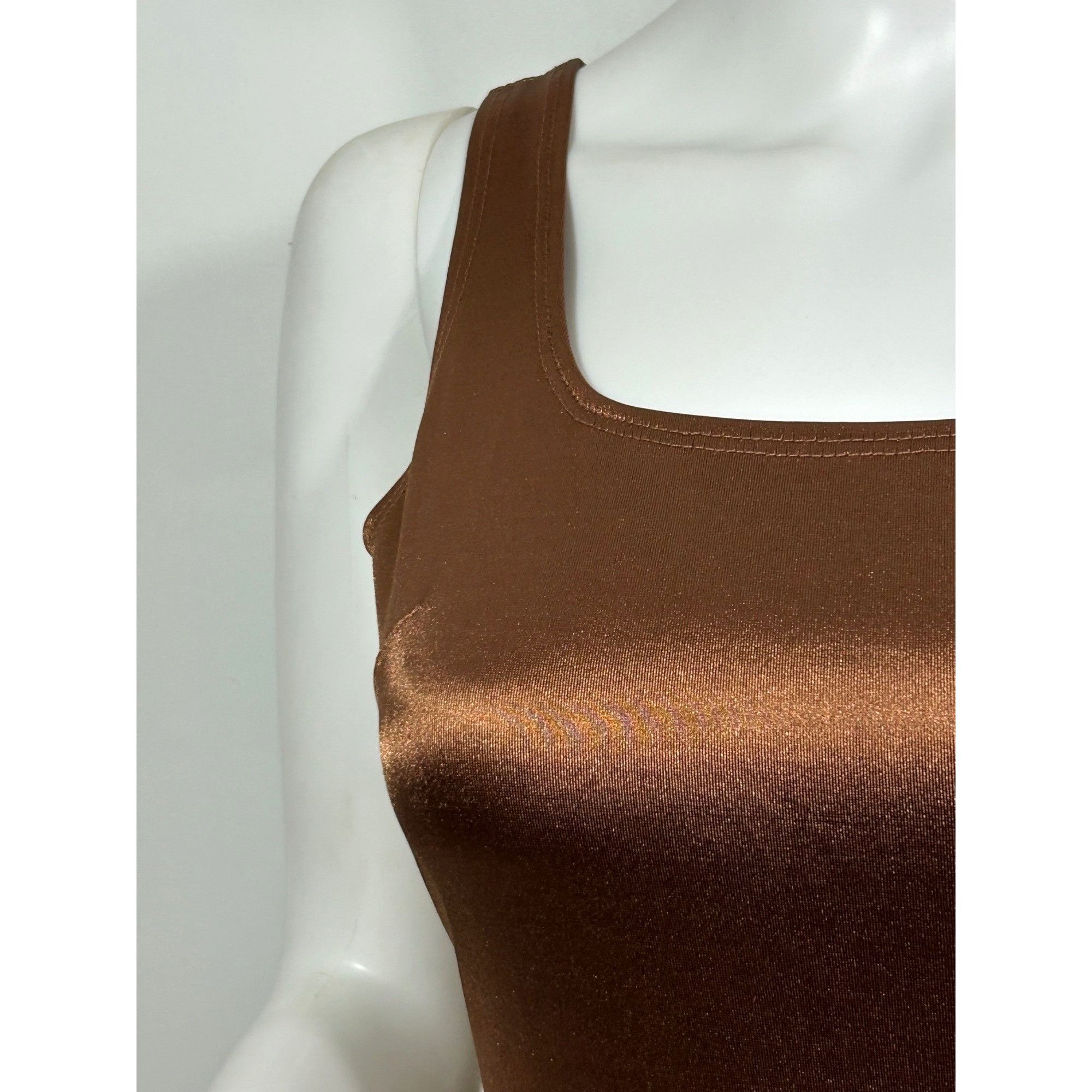 Other Iris Bodycon Camisole Mini Dress Brown Satin Shimmery Look S Size S / US 4 / IT 40 - 10 Thumbnail
