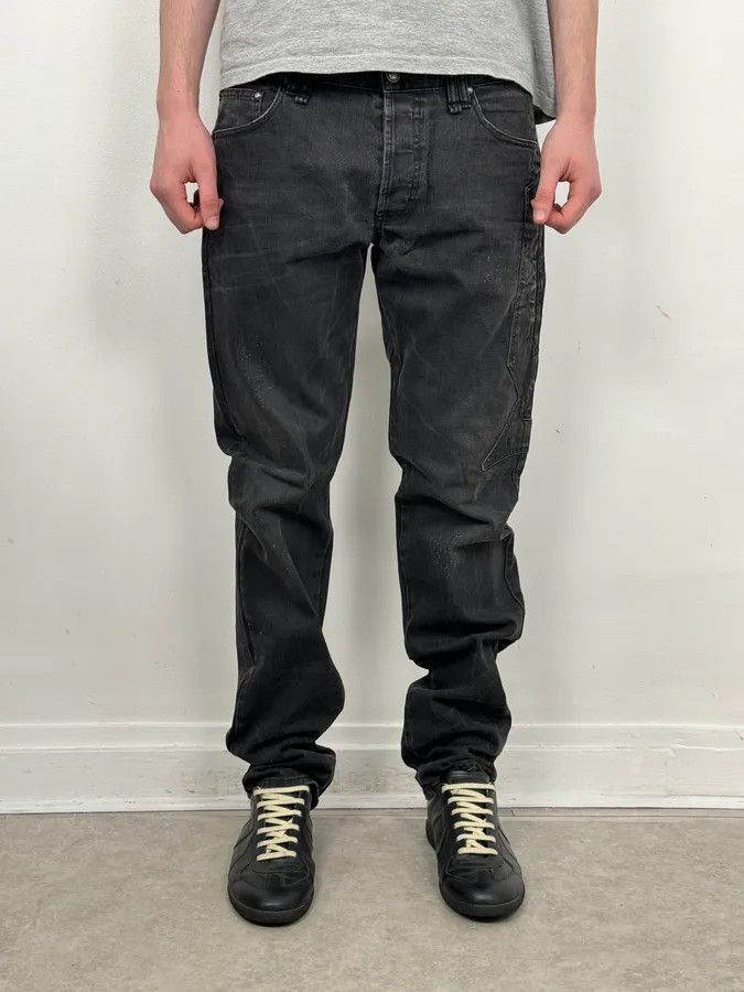 John Galliano 2000s Galliano Propaganda Big Letter Black Jeans Size US 36 / EU 52 - 2 Thumbnail