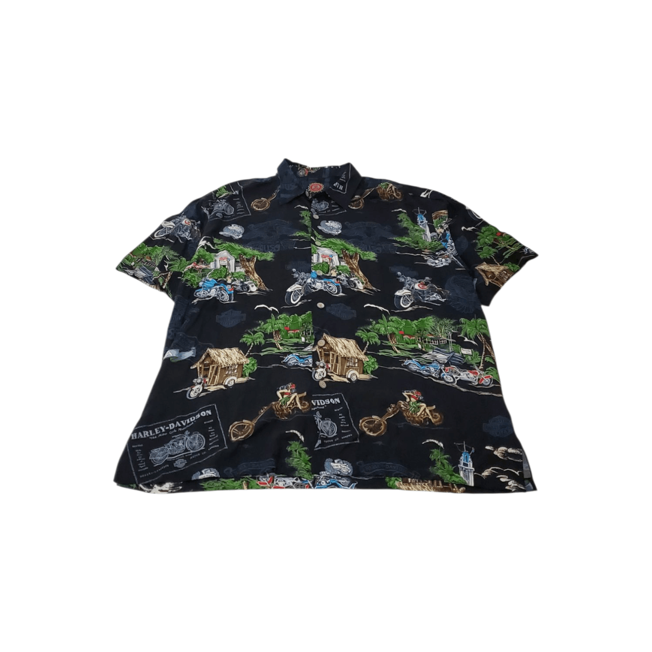 Harley Davidson × Vintage Harley Davidson Vacation Beach Button-Up Shirt Size US L / EU 52-54 / 3 - 1 Thumbnail