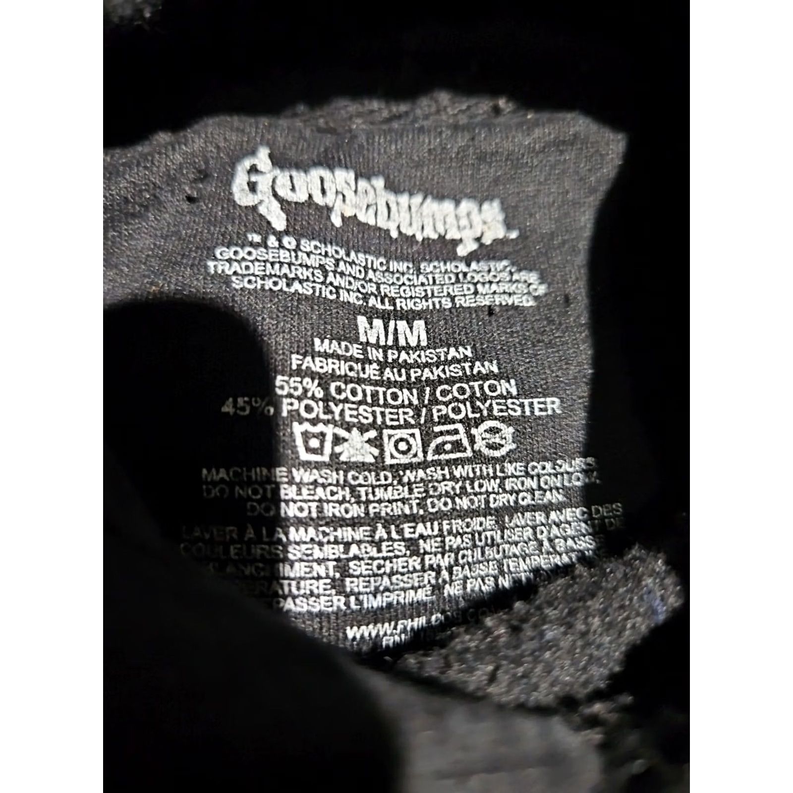 Vintage Goosebumps Hoodie Mens Medium Back Pullover Sweater Welcome To Horrorland Graphic Print Hooded Pockets Logo 90s Halloween Horror Mens Size US M / EU 48-50 / 2 - 7 Thumbnail