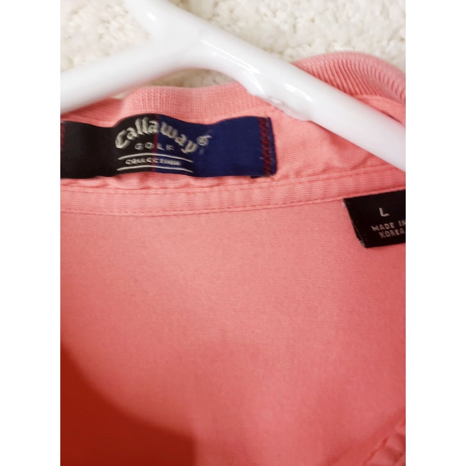 Callaway CALLAWAY Mens Golf Shirt L Large Pink Short Sleeve Polyester Size US L / EU 52-54 / 3 - 6 Thumbnail
