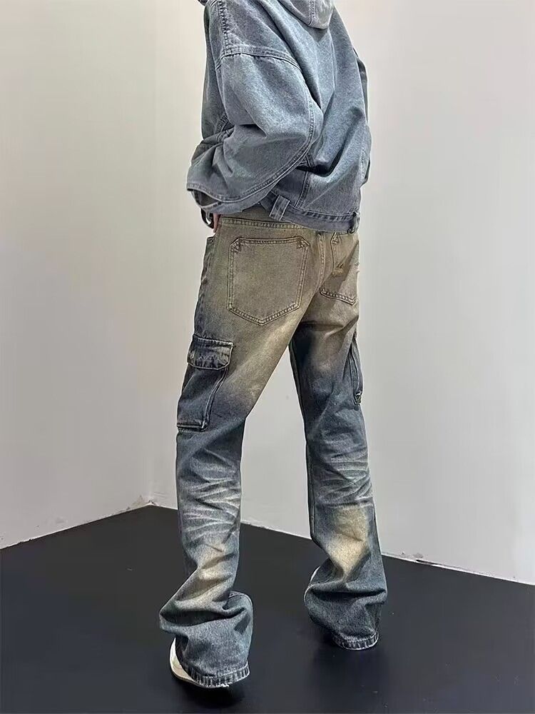 Japanese Brand × Jean Vintage washed ripple pocket rare jeans Size US 34 / EU 50 - 5 Thumbnail