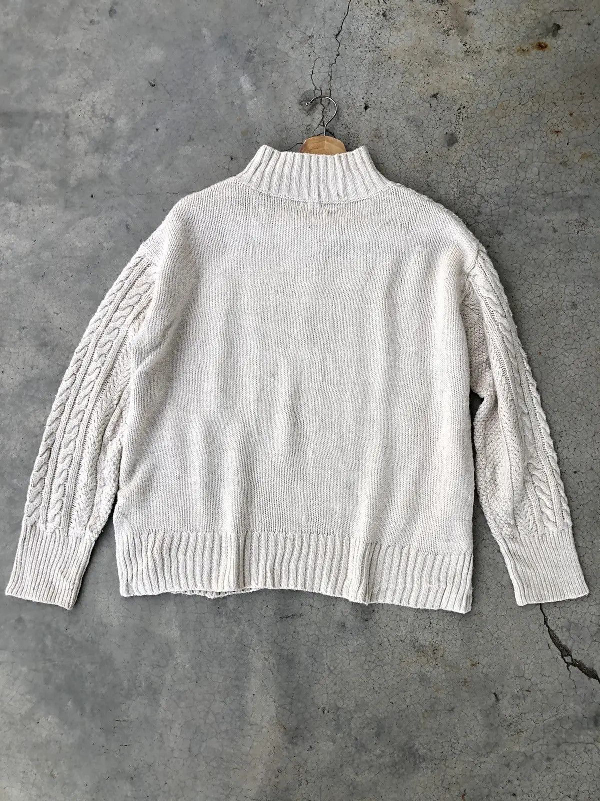 Aran Isles Knitwear × Designer Vintage Cable Knit Button Jumper Sweater Size US L / EU 52-54 / 3 - 9 Thumbnail