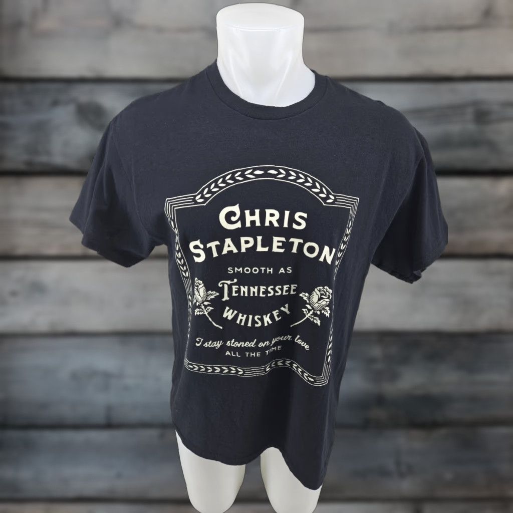 Vintage Chris Stapleton Tennessee Whiskey Traveller Country Tee Large Concert Souvenir T-Shirt Men Black Short Sleeve Crew Neck Graphic Print/Logo Vintage No Size US L / EU 52-54 / 3 - 1 Thumbnail