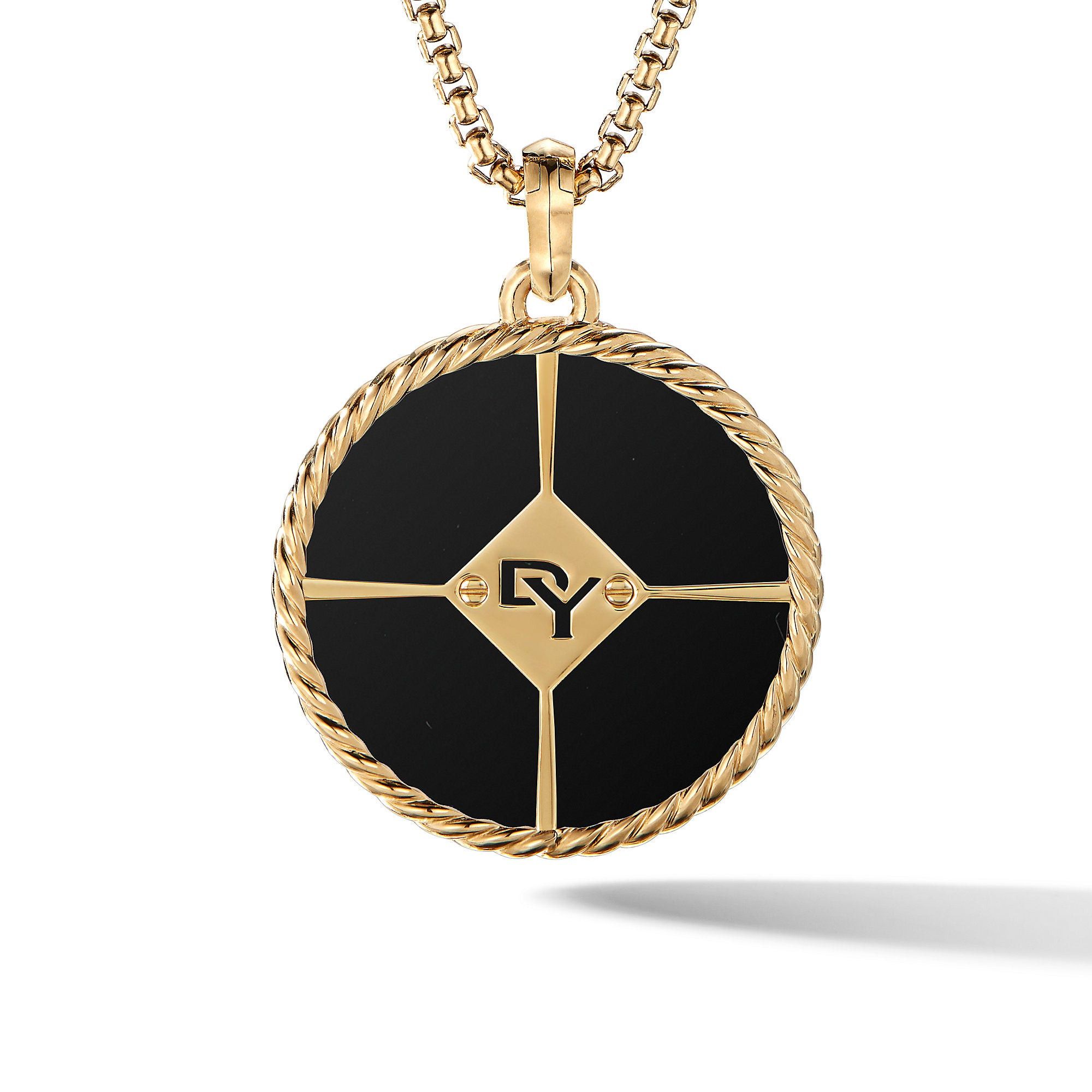 David Yurman o1w1db10525 D17055D Pendant in 18K Gold with Onyx & Diamonds Size ONE SIZE - 3 Thumbnail