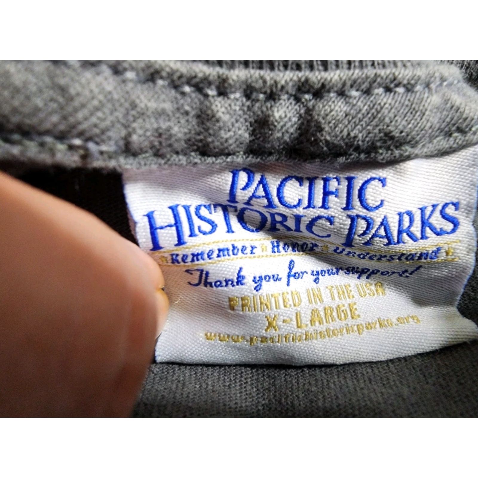 Doublet Pacific Historic Parks Mens XL T-Shirt Double Sided Remember And Honor Pearl Harbor National Monument Gray USA Shirt Size US XL / EU 56 / 4 - 4 Thumbnail
