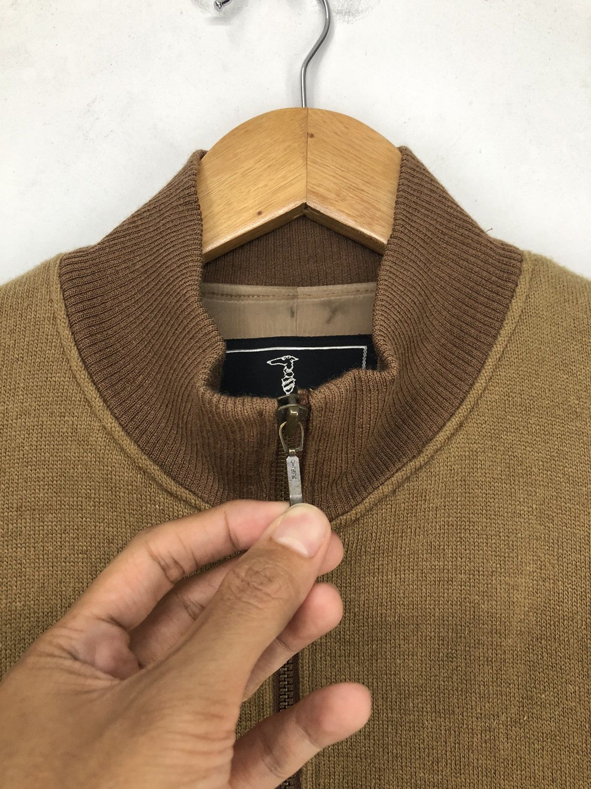 Trussardi Vintage Trussardi Sport Golf Distressed Wool Bomber Jacket Size US M / EU 48-50 / 2 - 10 Thumbnail