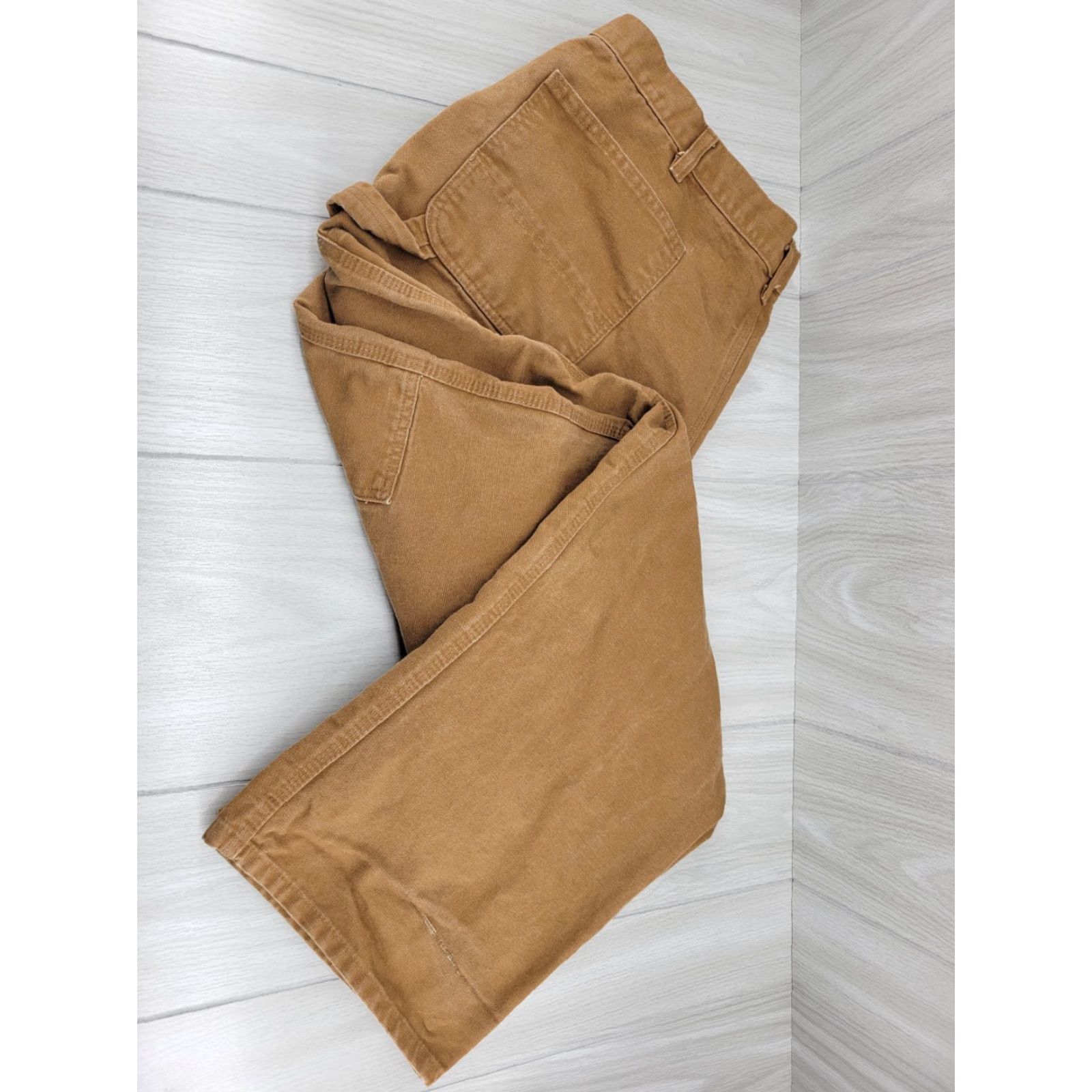 Carhartt VINTAGE Carhartt Pants, Carpenter Canvas, 42x32, Brown, 5-Pocket, Relaxed Fit, Zipper Closure, Cotton, Button/Loops, Workwear, Carhartt Size US 42 / EU 58 - 4 Thumbnail