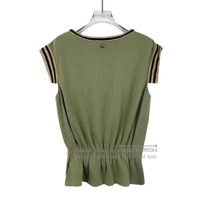 Chanel Chanel Green Cotton Short Sleeve Pullover . Size XS / US 0-2 / IT 36-38 - 2 Thumbnail
