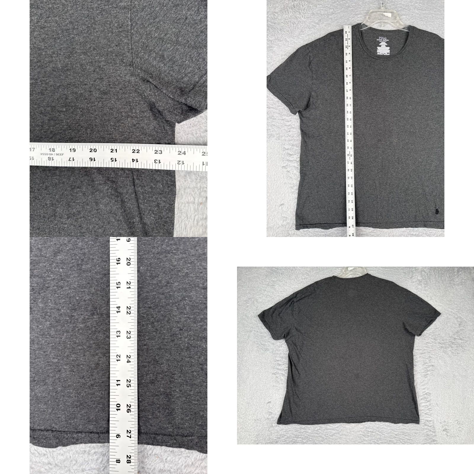 Ralph Lauren Polo Ralph Lauren Shirt Mens 2XL Gray Crew Neck Short Sleeve Cotton Jersey Embroidered Logo Classic Slim Fit Size US XXL / EU 58 / 5 - 8 Thumbnail