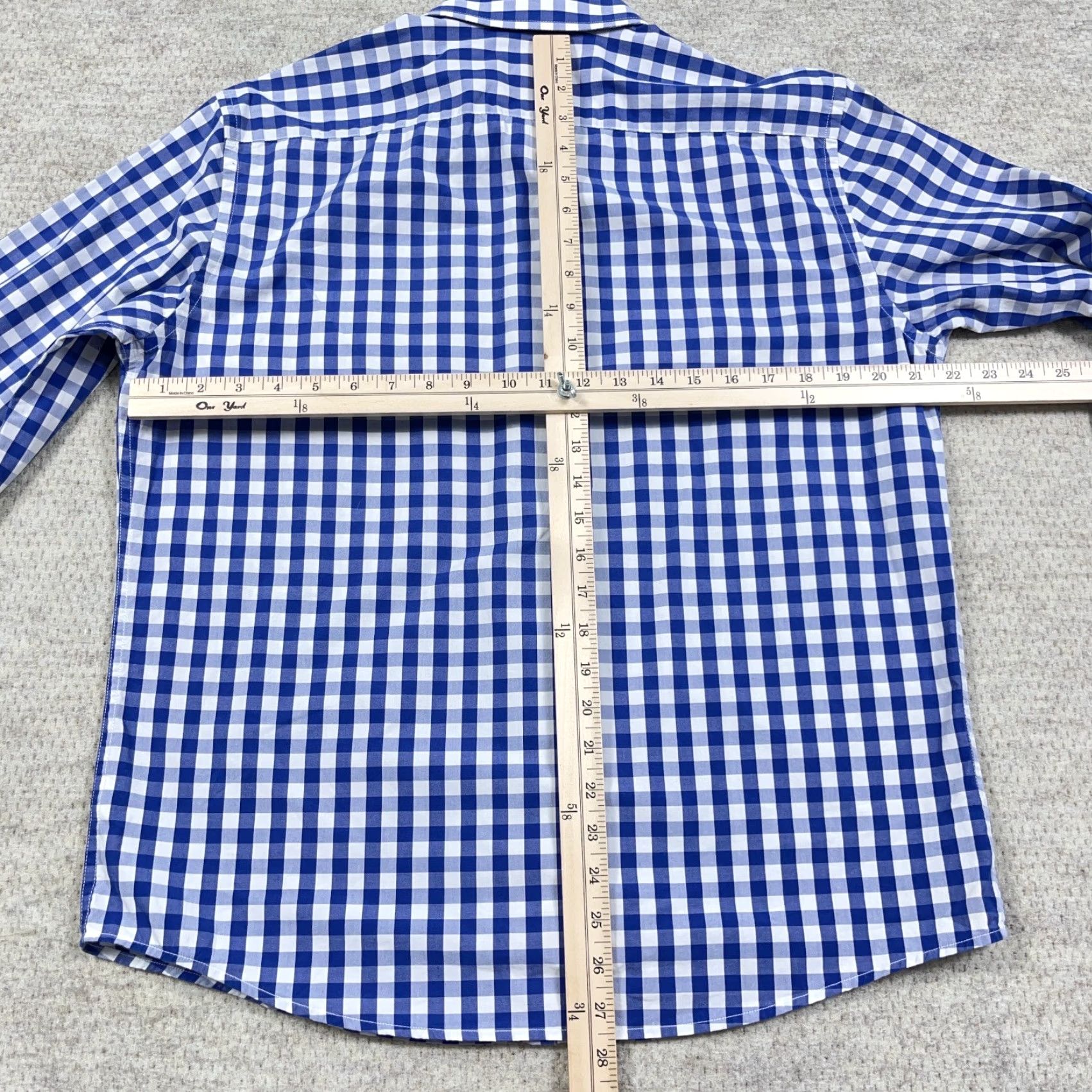 UNTUCKit UNTUCKit Shirt Men Large Blue White Button Up Gingham Check Dress Casual Poplin Size US L / EU 52-54 / 3 - 6 Thumbnail