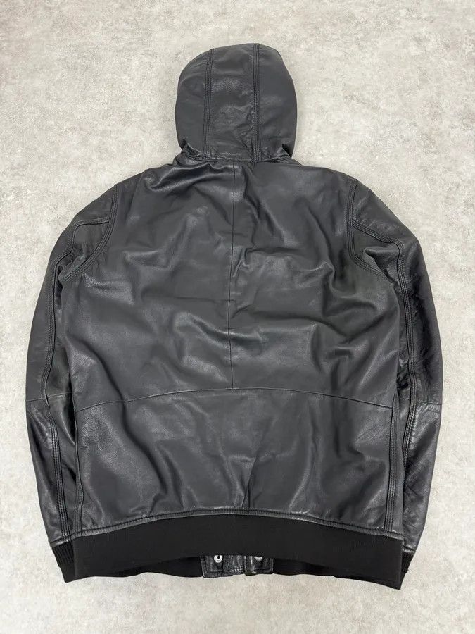 Diesel 2000s Diesel Black Mafia Leather Hooded Jacket Size US M / EU 48-50 / 2 - 4 Thumbnail