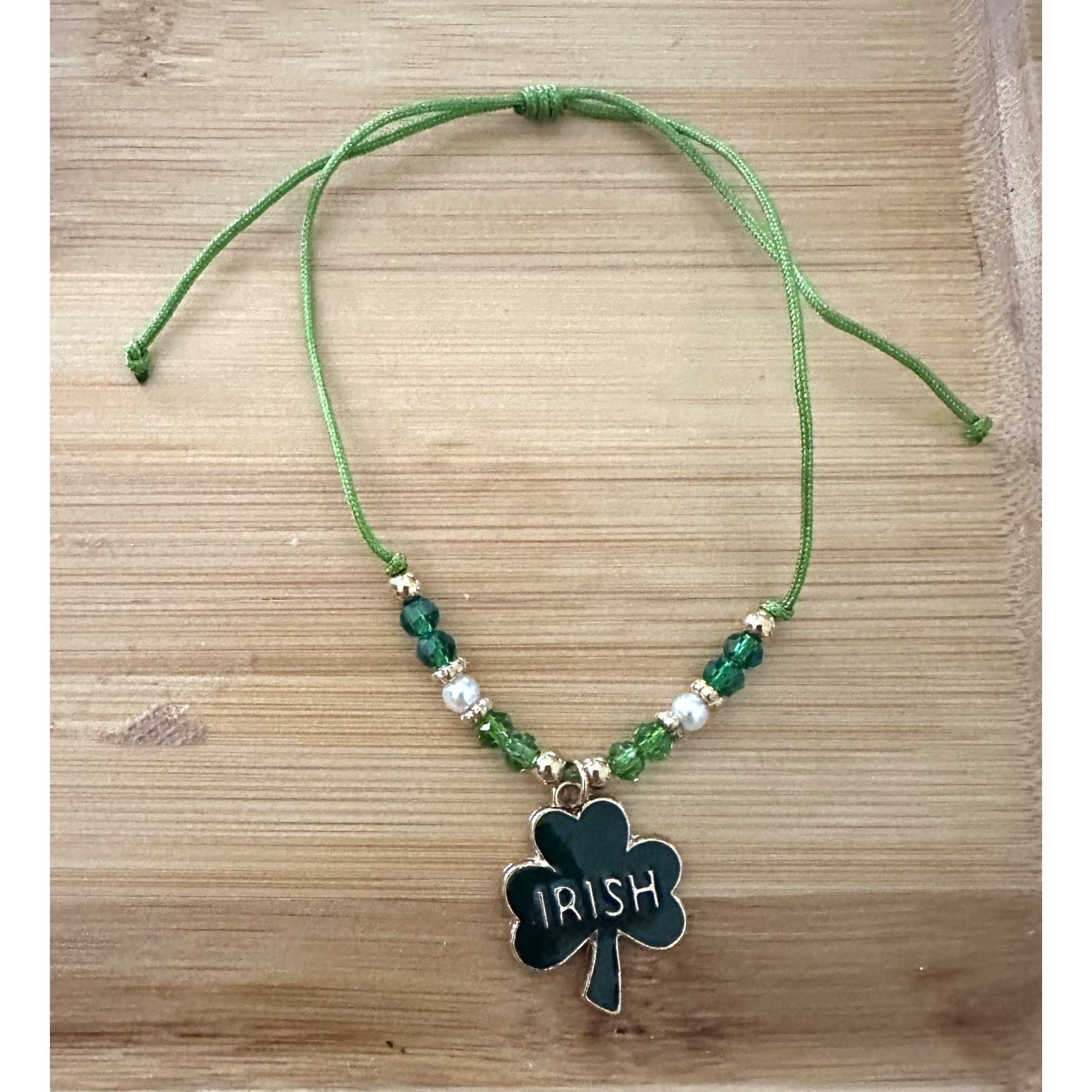 Handmade St Patricks Day Shamrock Knotted String Beaded Bracelet Ankl Size ONE SIZE - 8 Thumbnail