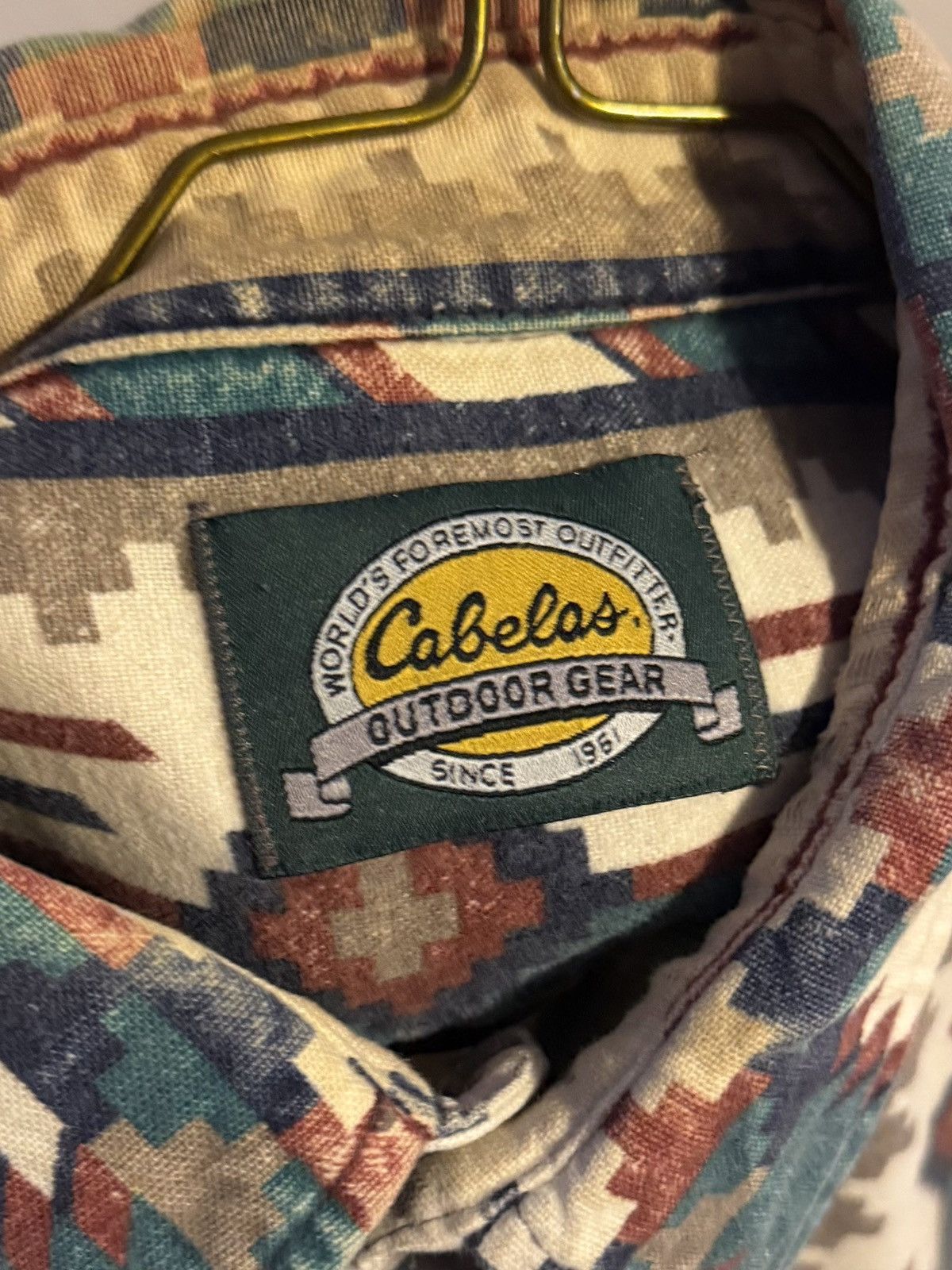 Cabelas vtg 90s aztec western button up shirt fits XL Size US XL / EU 56 / 4 - 4 Thumbnail