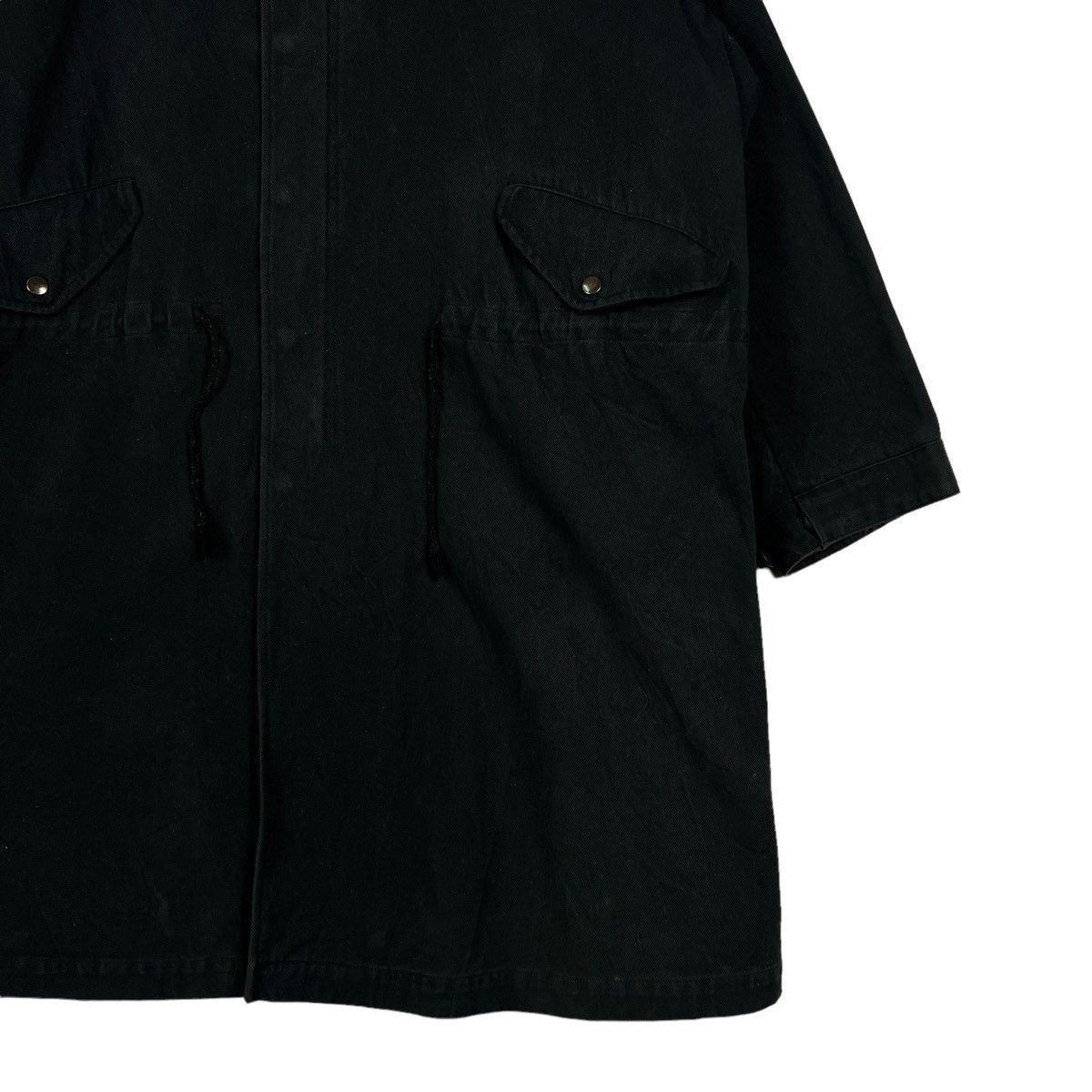 Yohji Yamamoto 🔥RICH BLACK - FLY COATS HERRINGBONE LONG JACKETS Size US M / EU 48-50 / 2 - 6 Thumbnail