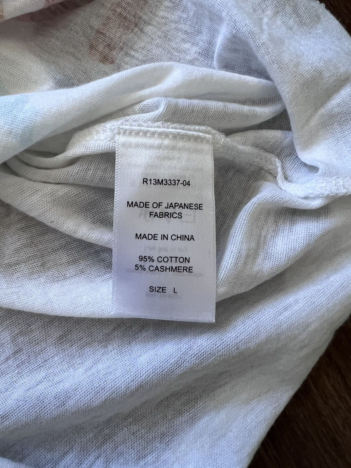 R13 Rare cotton/cashmere single-stitch Cobain tee, L (fits M/L) Size US L / EU 52-54 / 3 - 15 Thumbnail