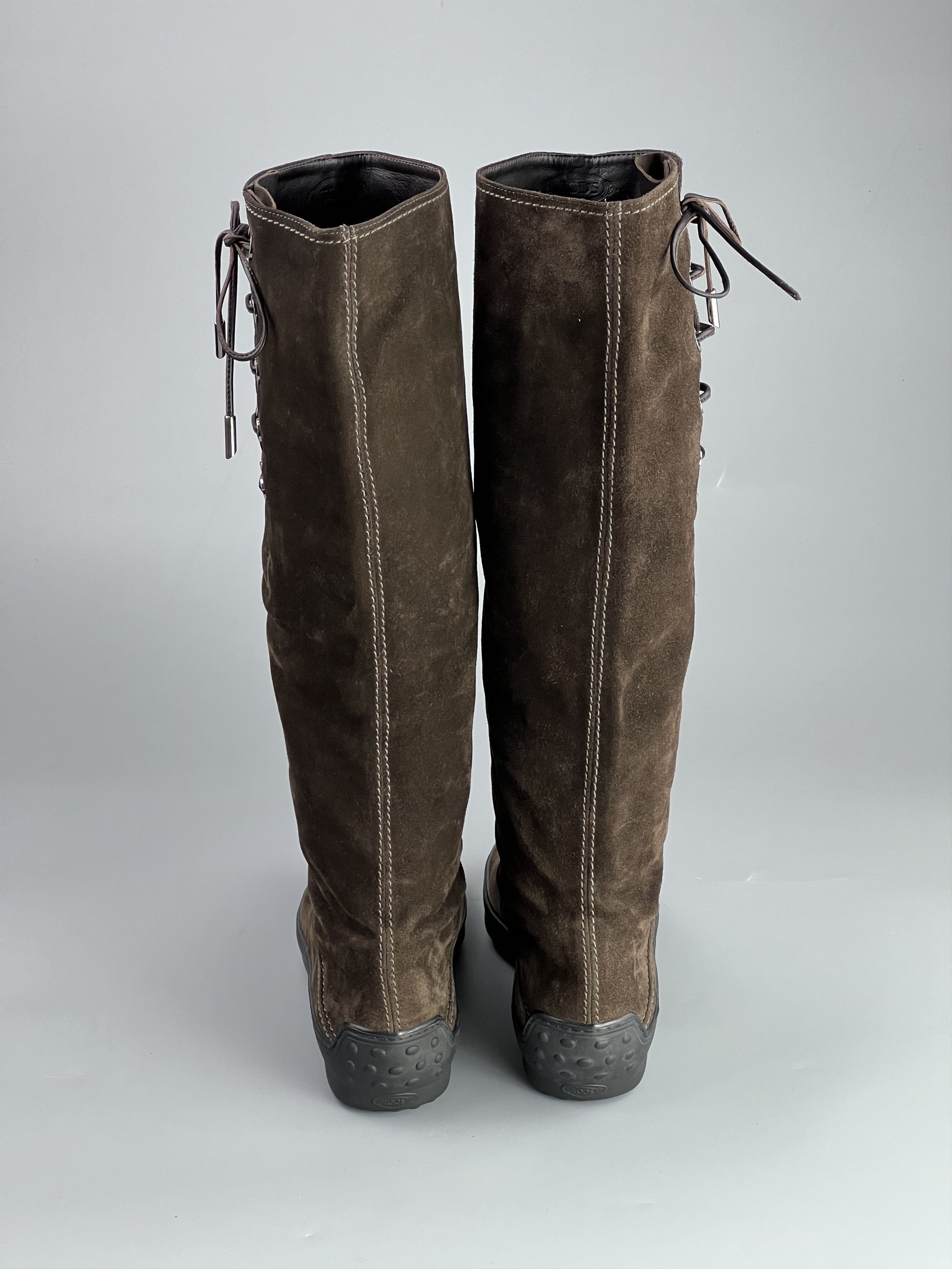 Tod's × Vibram Tod’s Brown Suede Knee High Boots Size 38 Size US 8 / IT 38 - 3 Thumbnail