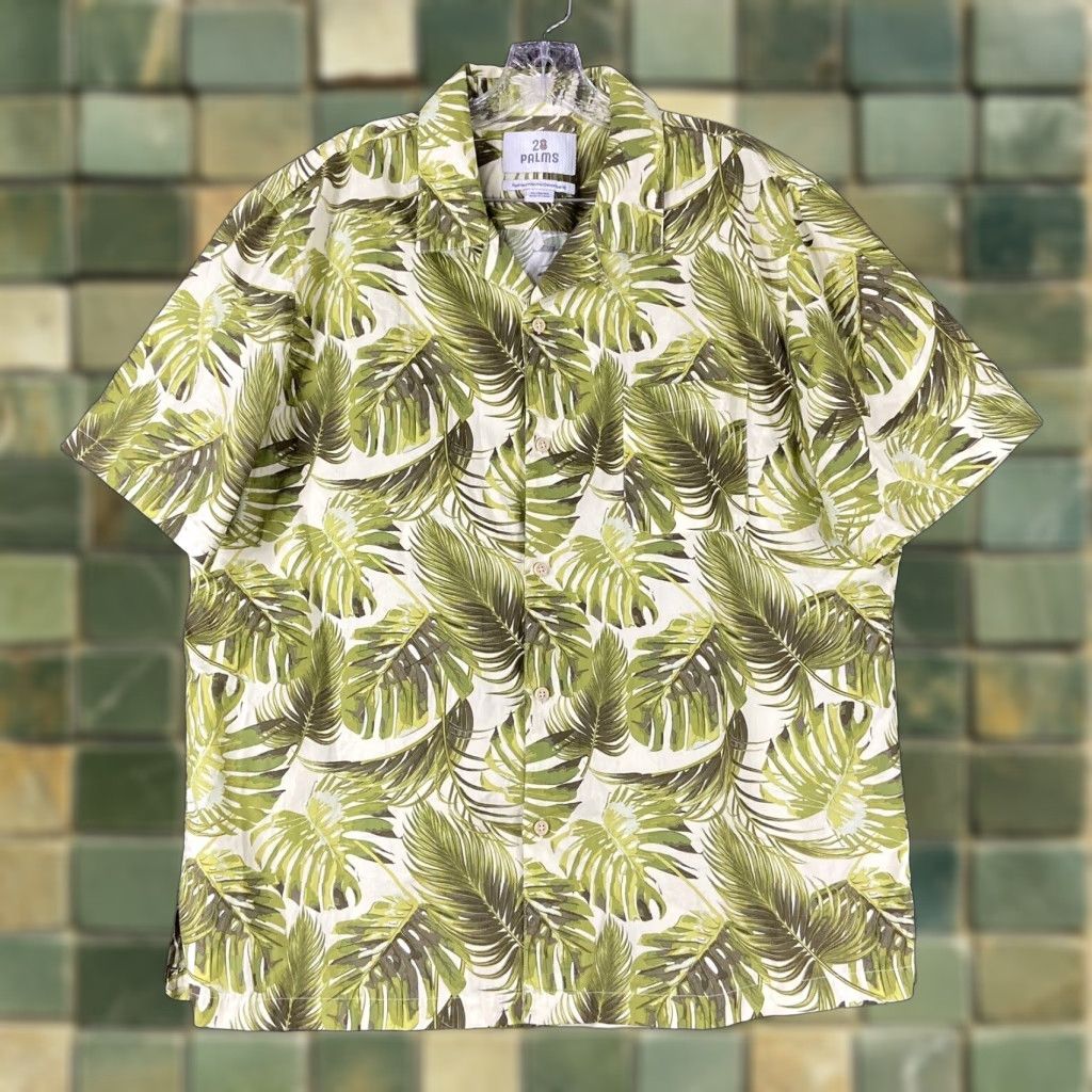 Vintage 28 Palm Shirt Men XL Green Hawaii Button-Up Mens Size US 36 / EU 52 - 1 Thumbnail