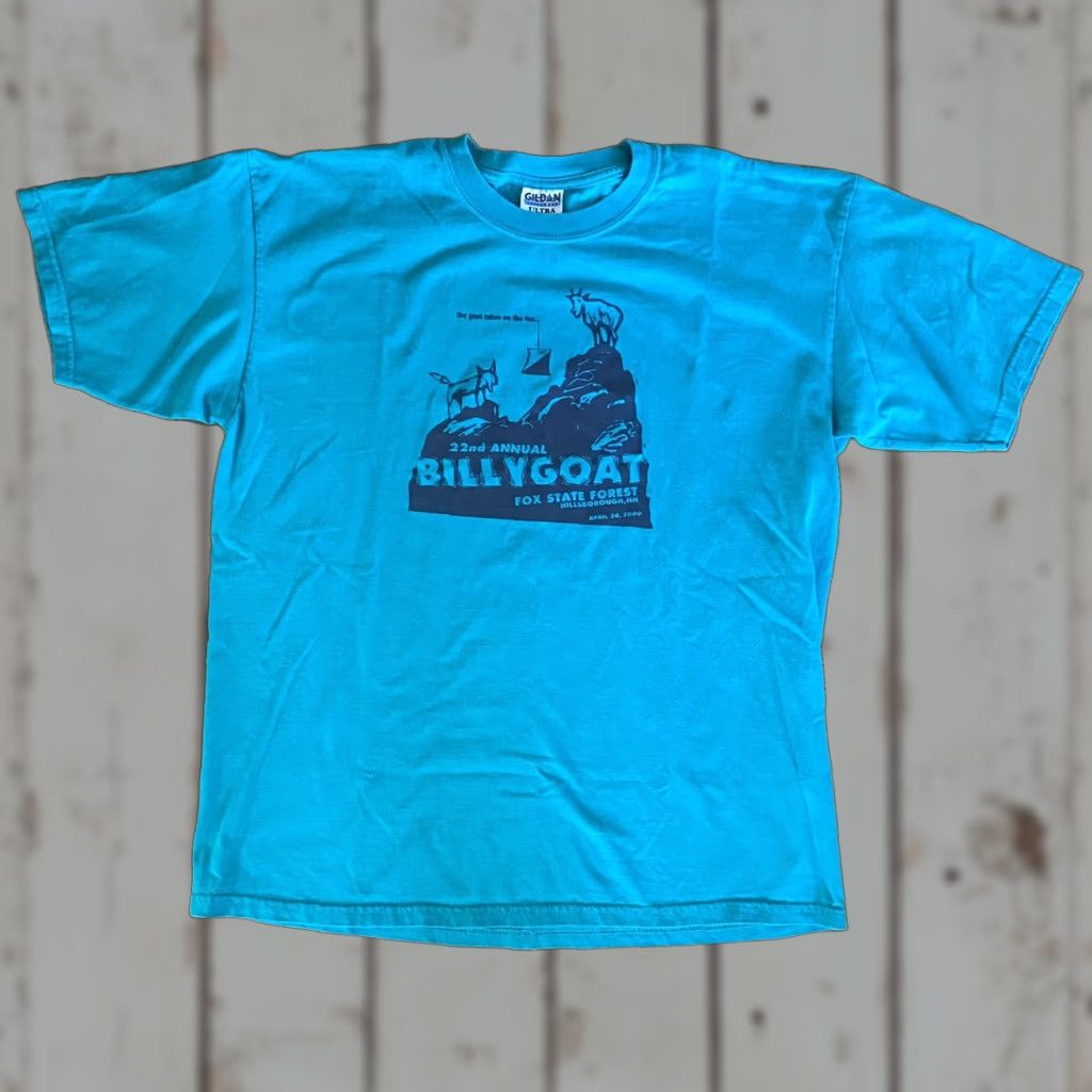 Vintage VINTAGE Billygoat Fox State Forest Hillsborough NH Shirt Race 2000 Mens XL Green Cotton Short Sleeve Crew Neck Racing Mountain Cross Country Running Size US XL / EU 56 / 4 - 1 Thumbnail