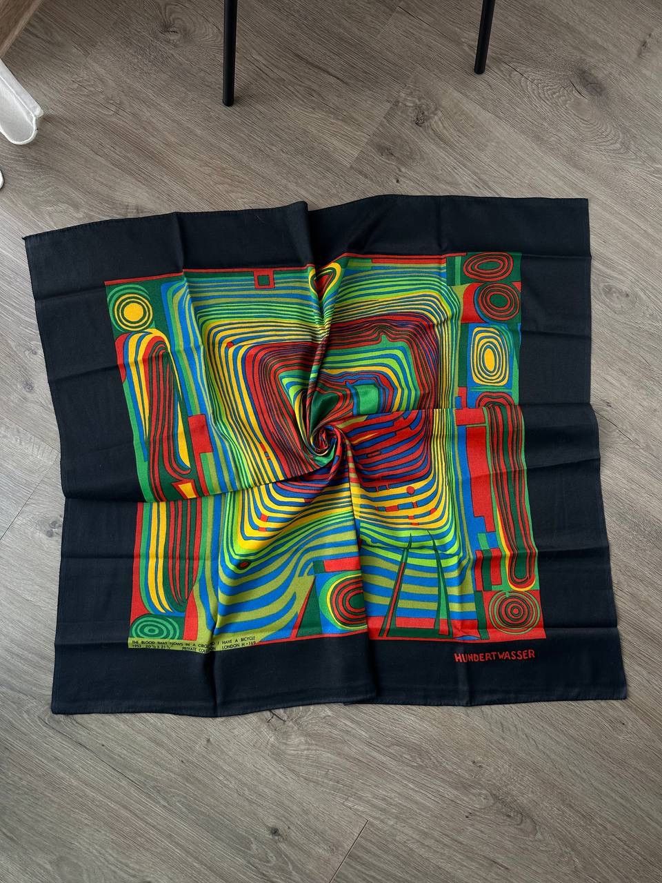 Vintage Hundertwasser Seide Schal Arc Scarf