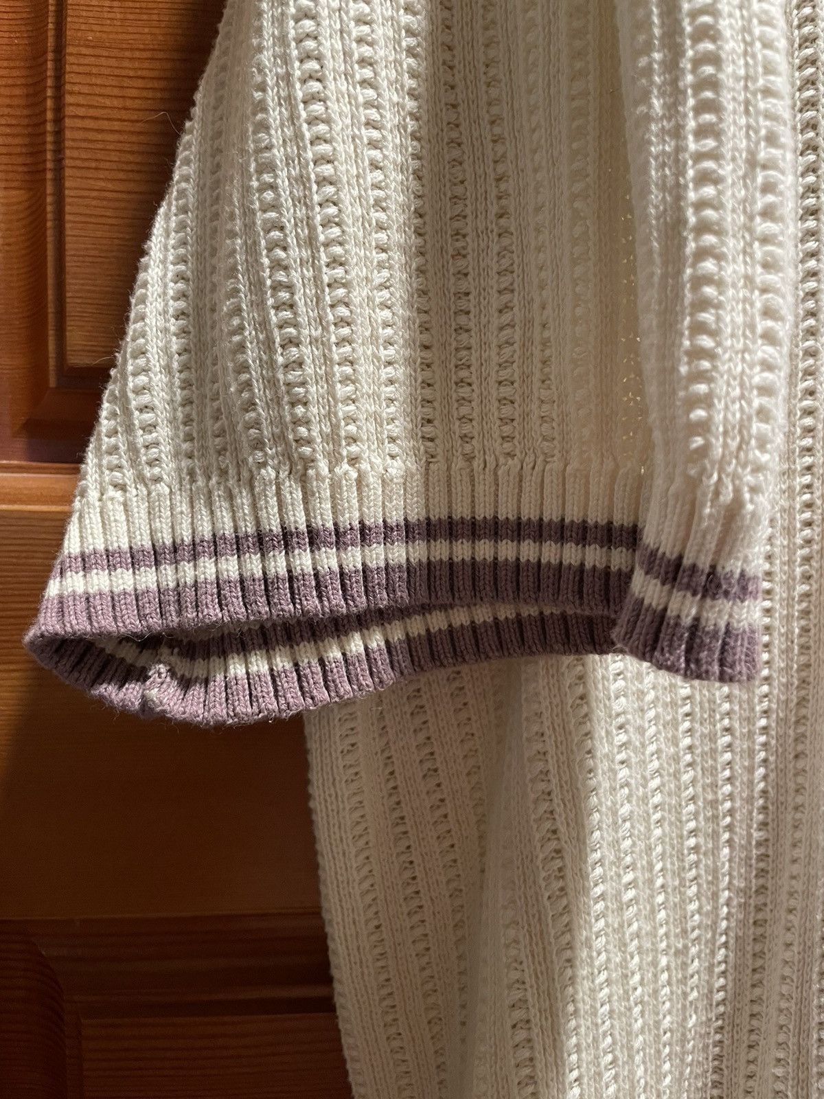 Standard Cloth × Urban Outfitters Urban Outfitters Stitch Knit Shirt, White/Purple Size US M / EU 48-50 / 2 - 8 Thumbnail