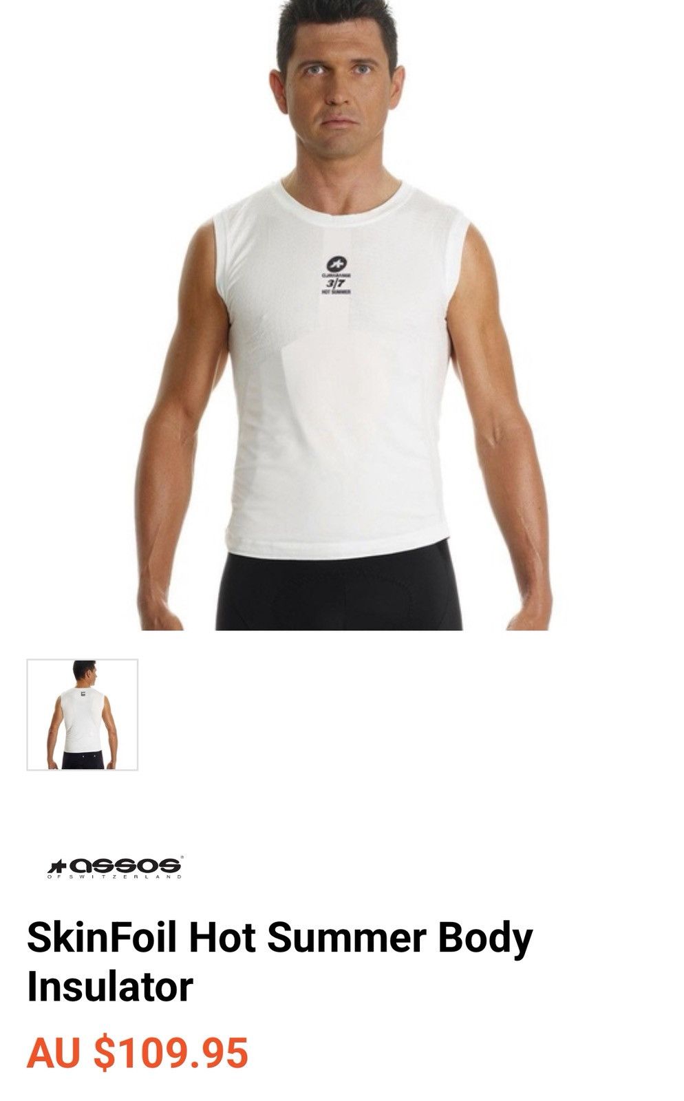 Pas Normal Studios Assos Skinfoil Climarange Hot Summer Tank Top Insulator Size US M / EU 48-50 / 2 - 3 Thumbnail