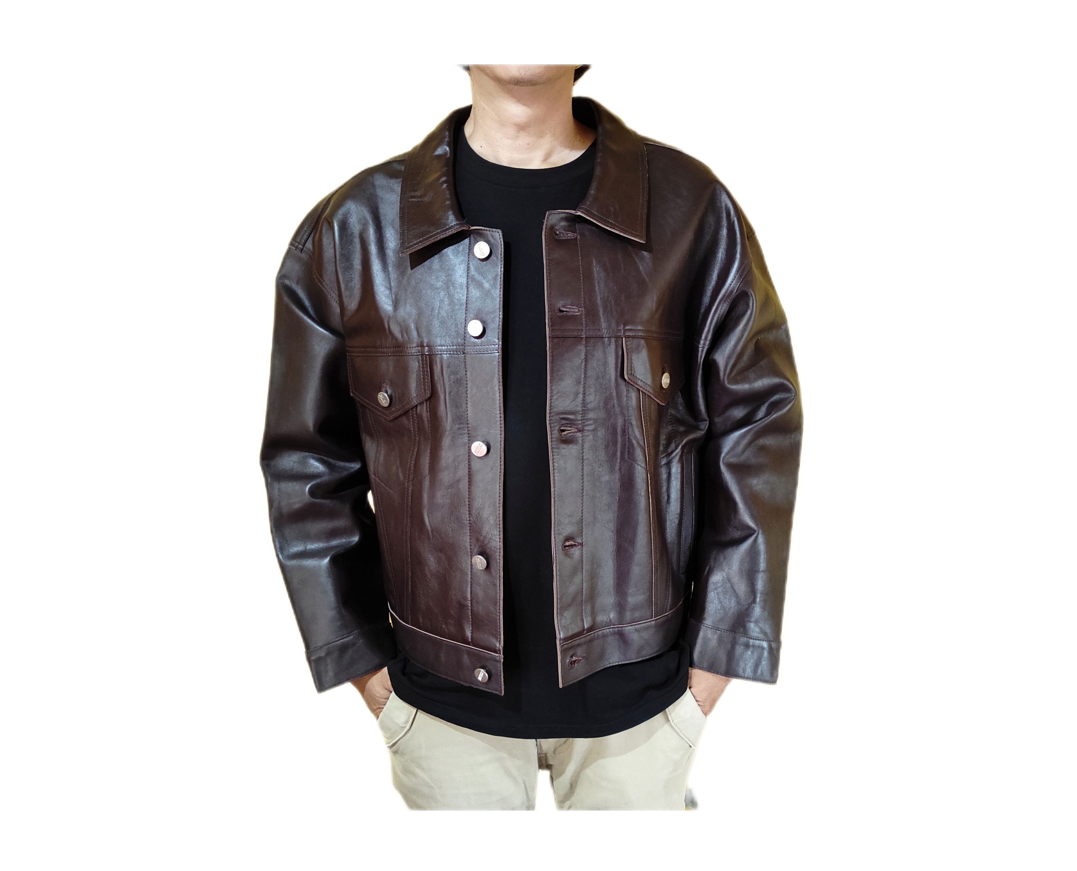 Leather Beautiful Color Premium Leather Trucker Jacket Spelledit Size US L / EU 52-54 / 3 - 1 Thumbnail