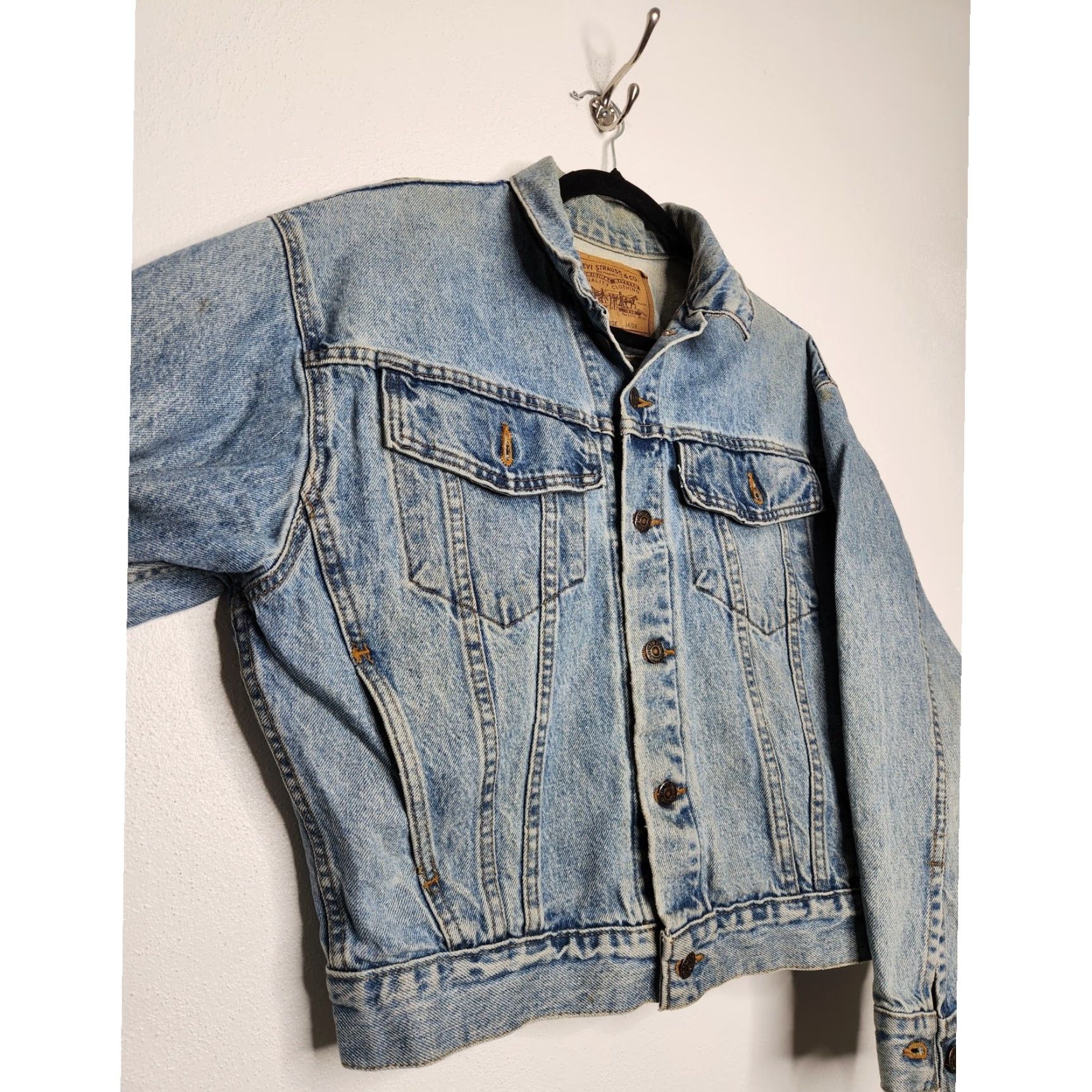 Levi's VINTAGE Levi's Denim Coat Jacket Womens L 16/18 White Tab Distressed Beauty Denim Jacket Womens Large Classic Coat Size L / US 10 / IT 46 - 4 Thumbnail